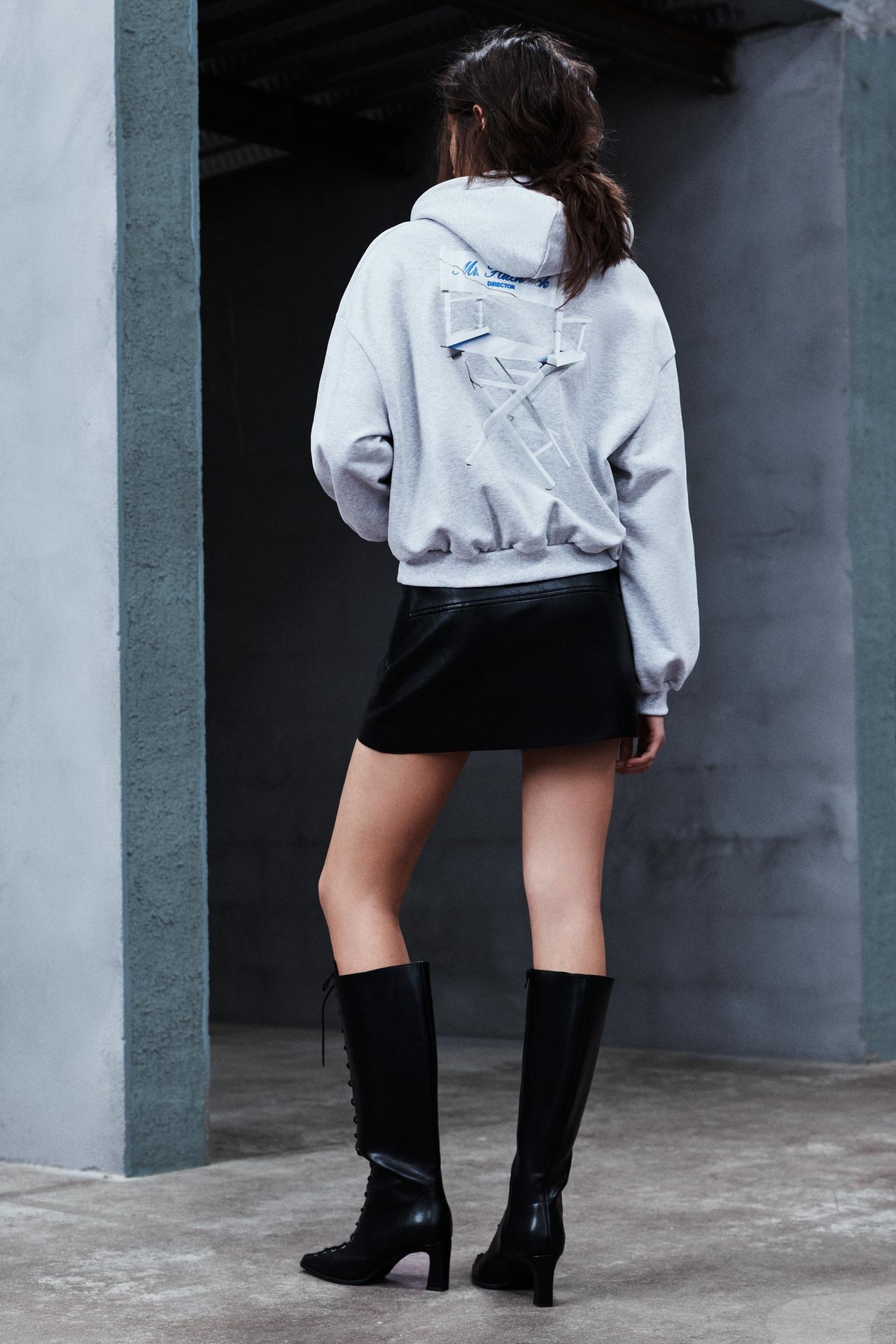 Hitchcock hood sweatshirt — Grey marl
