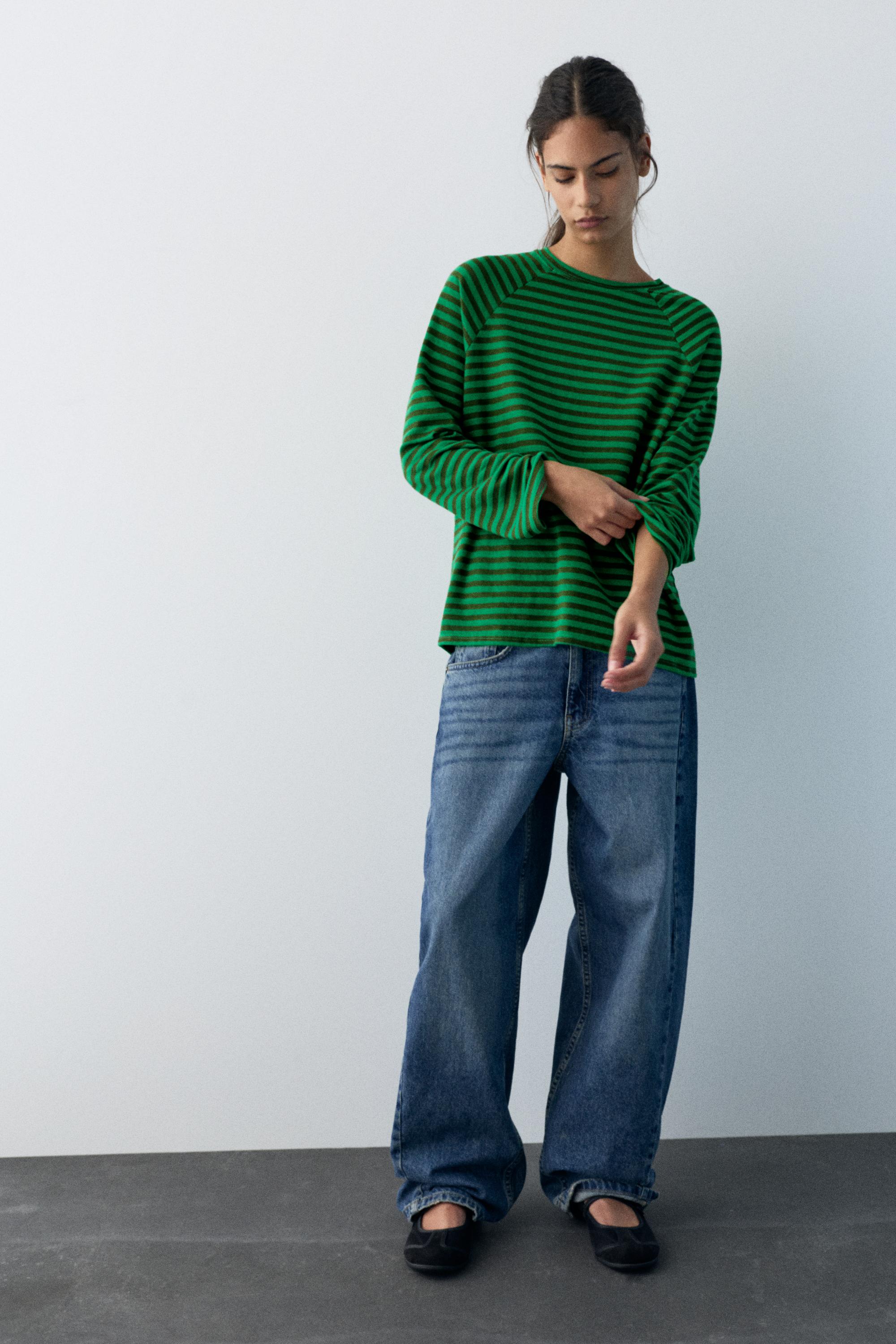 Uzun kollu çizgili tişört - Görsel 14