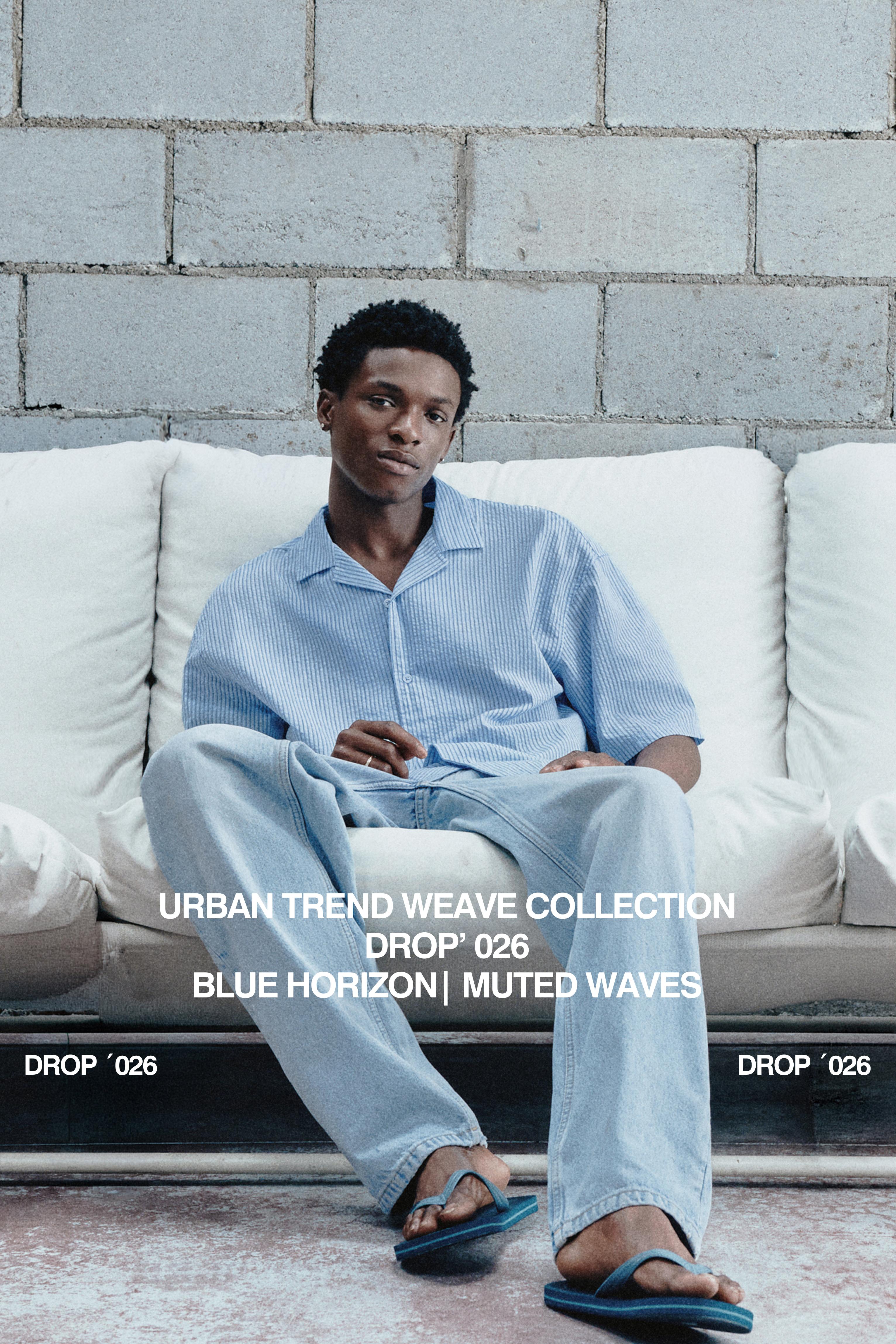 Striped short sleeve shirt — Blue