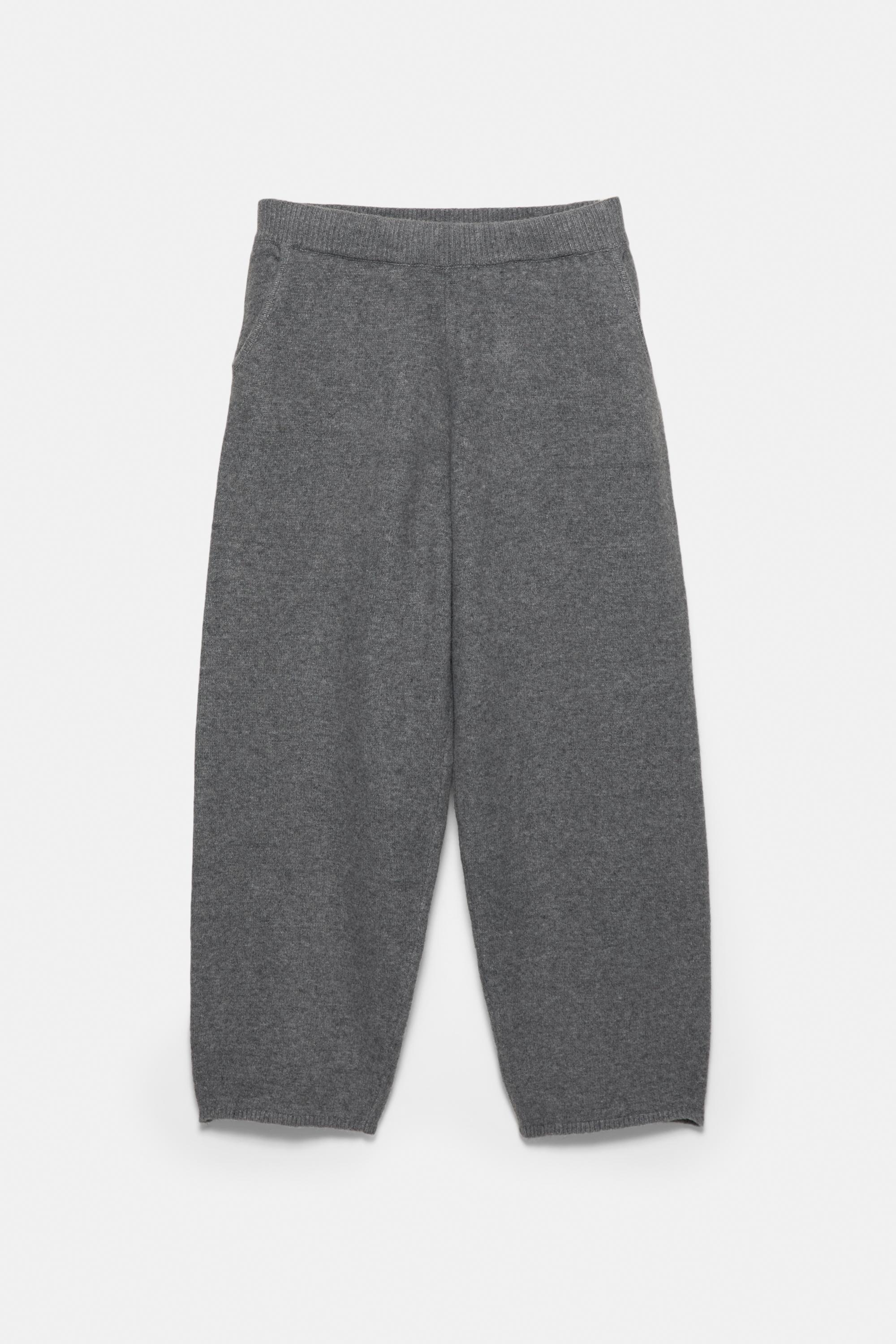 Knit barrel pants — Medium grey