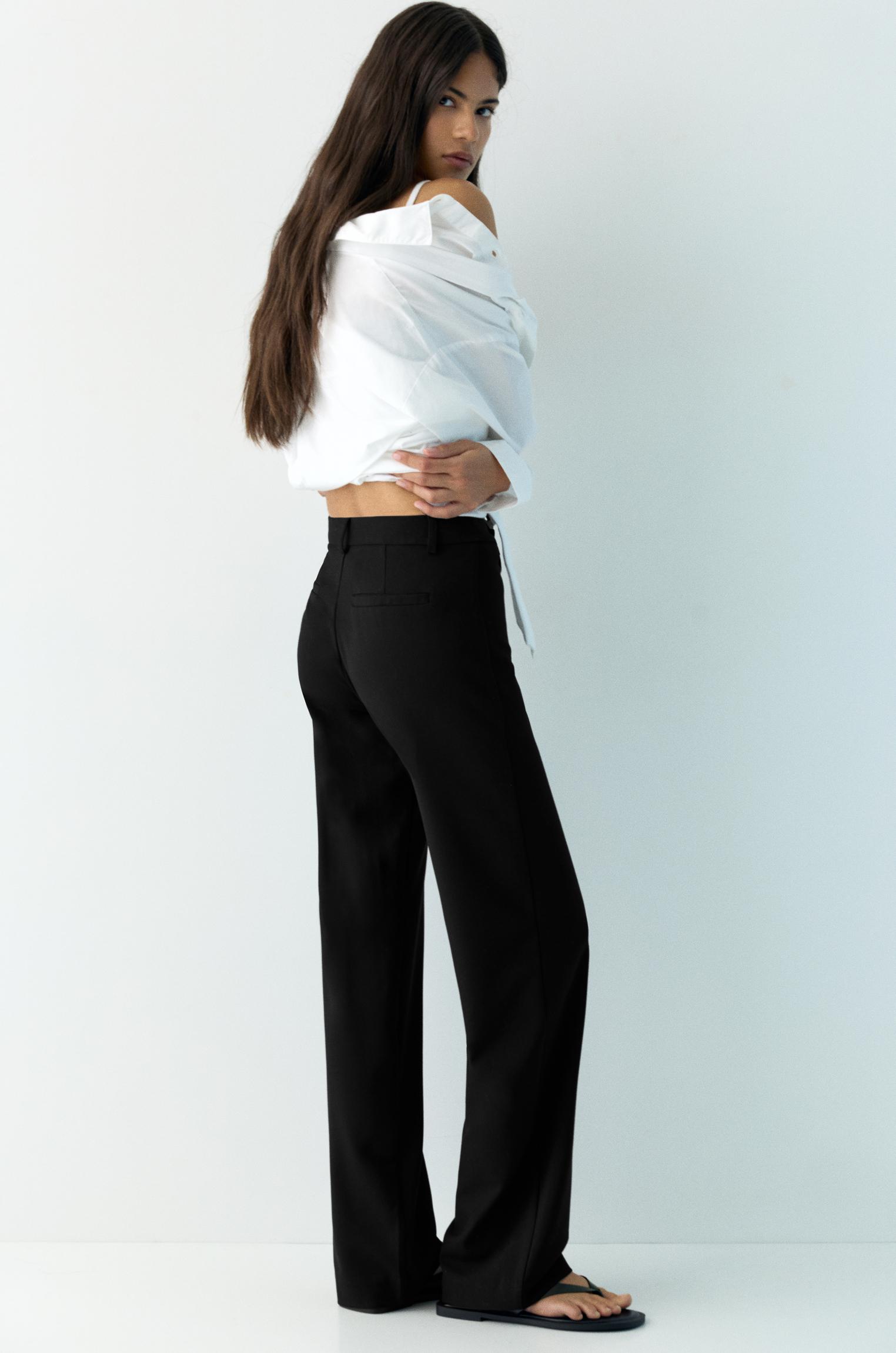 Straight-leg smart trousers — Black
