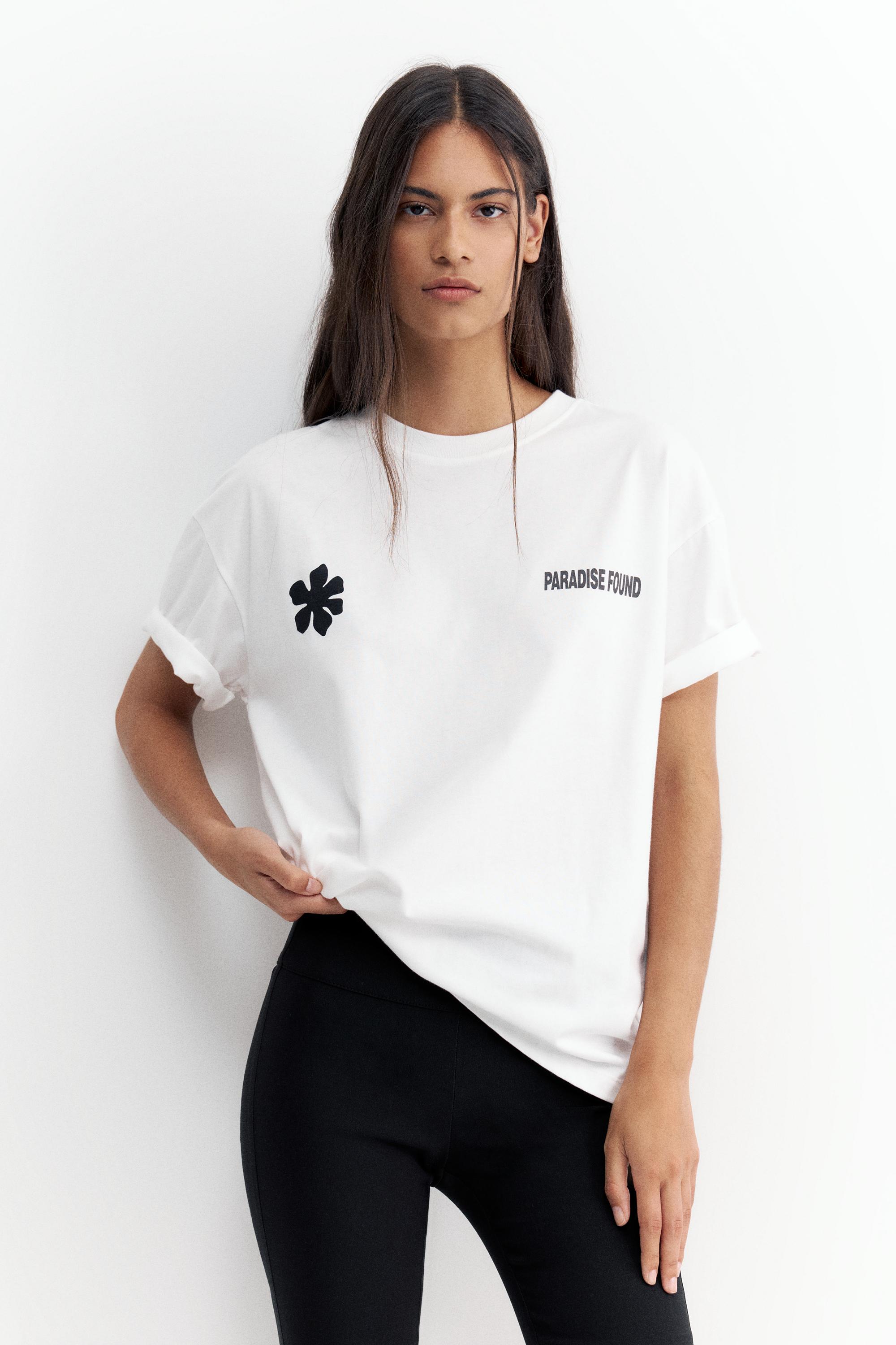 Oversize floral graphic T-shirt — Ice