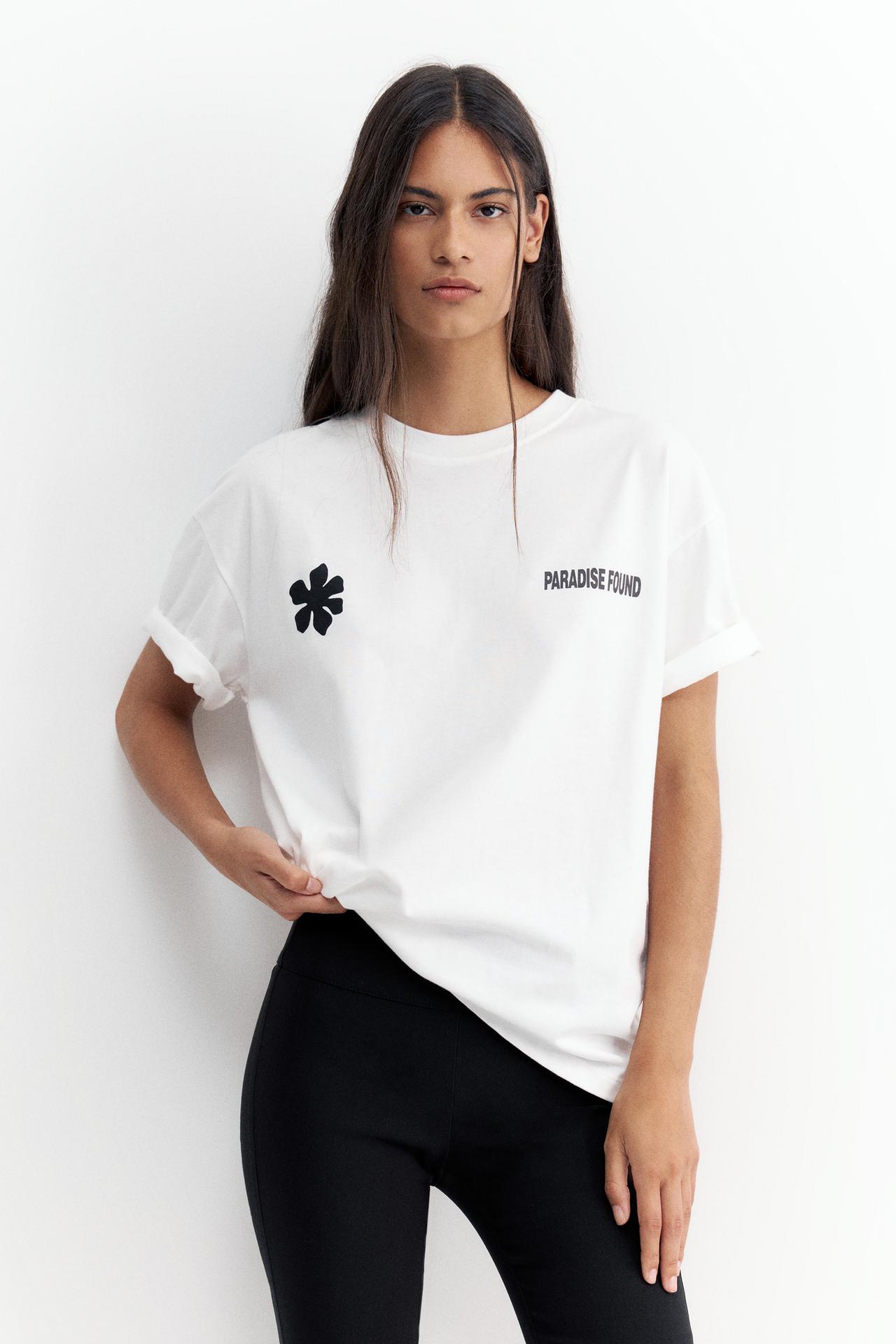 Oversize floral graphic T-shirt — Ice