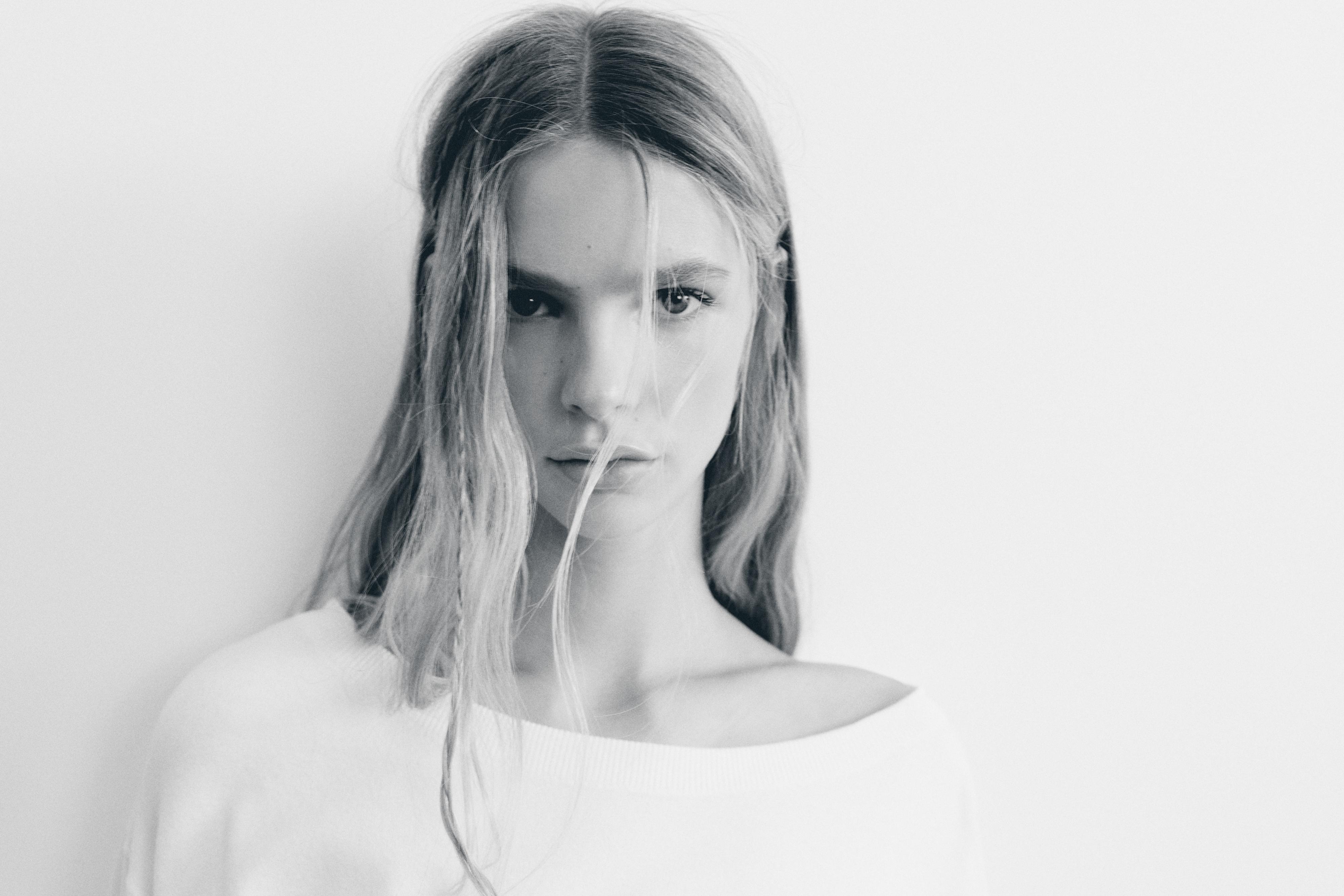 Asymmetric neck jumper — Ecru