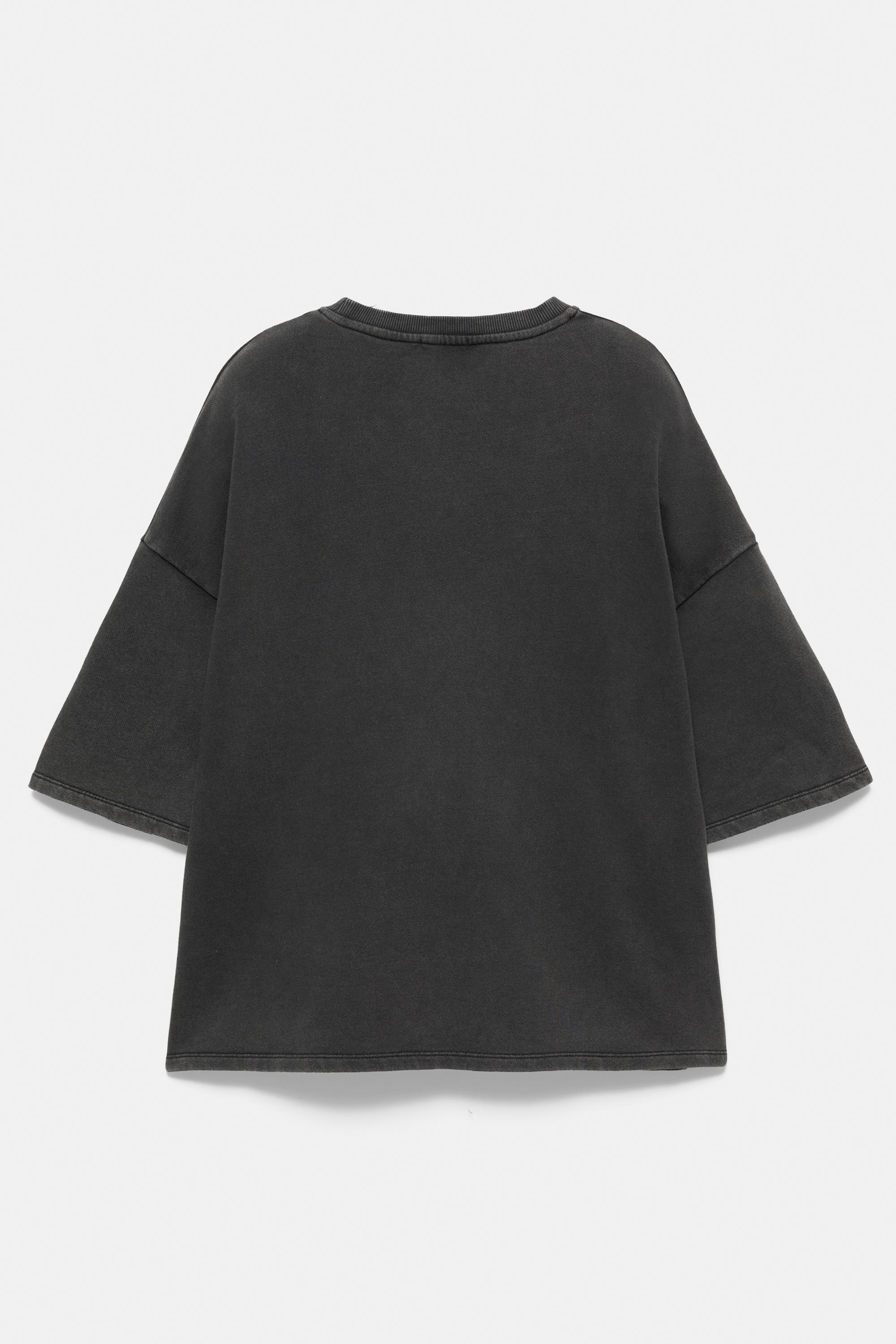 Short sleeve bear sweatshirt — Dark grey