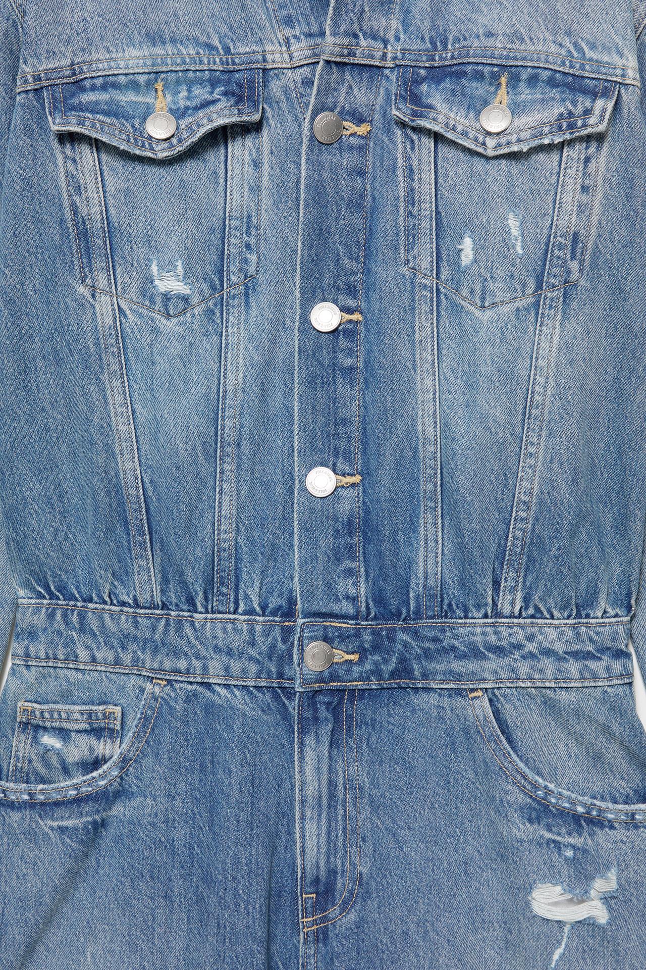Long denim jumpsuit — Medium blue