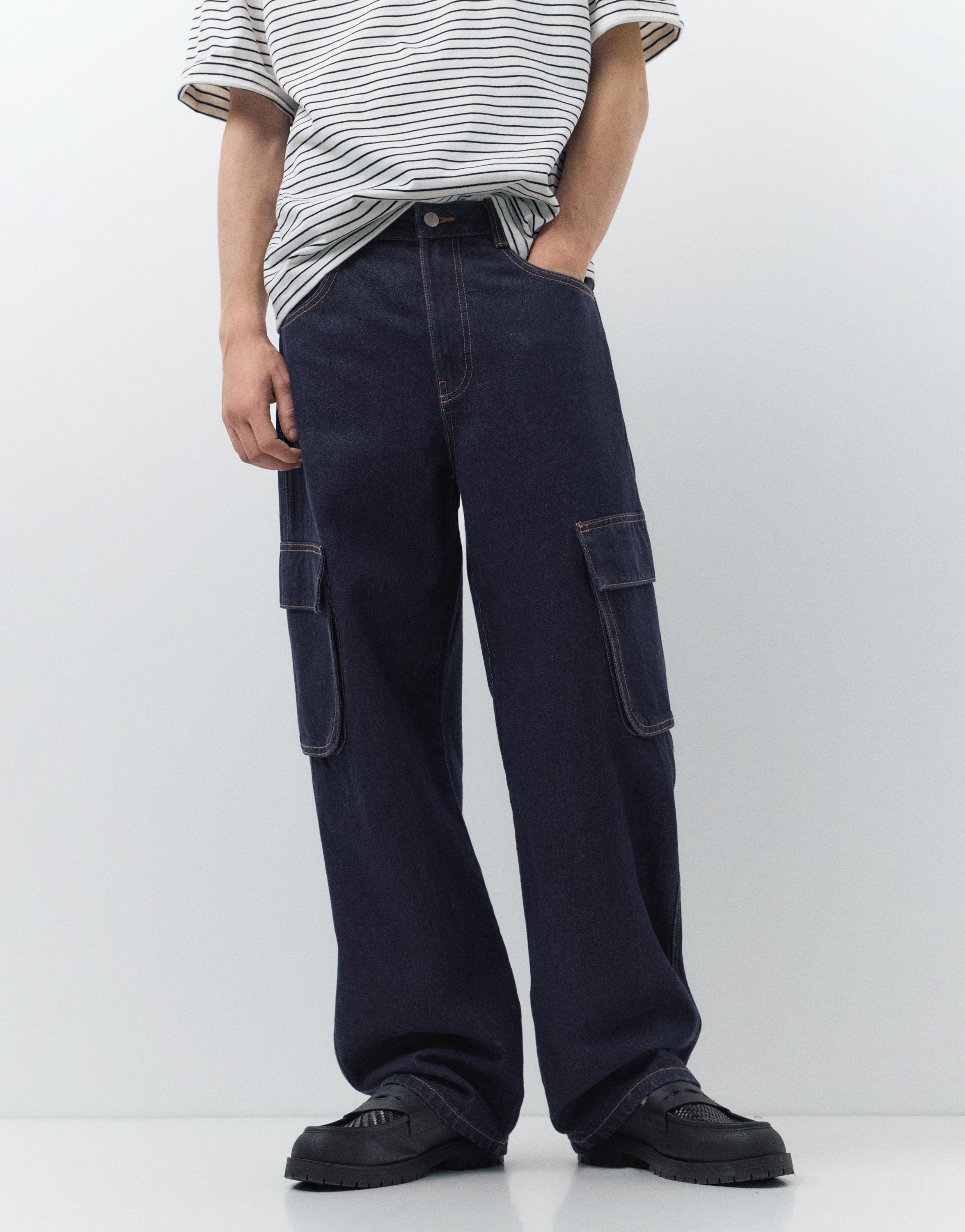 Baggy cargo jeans — Navy