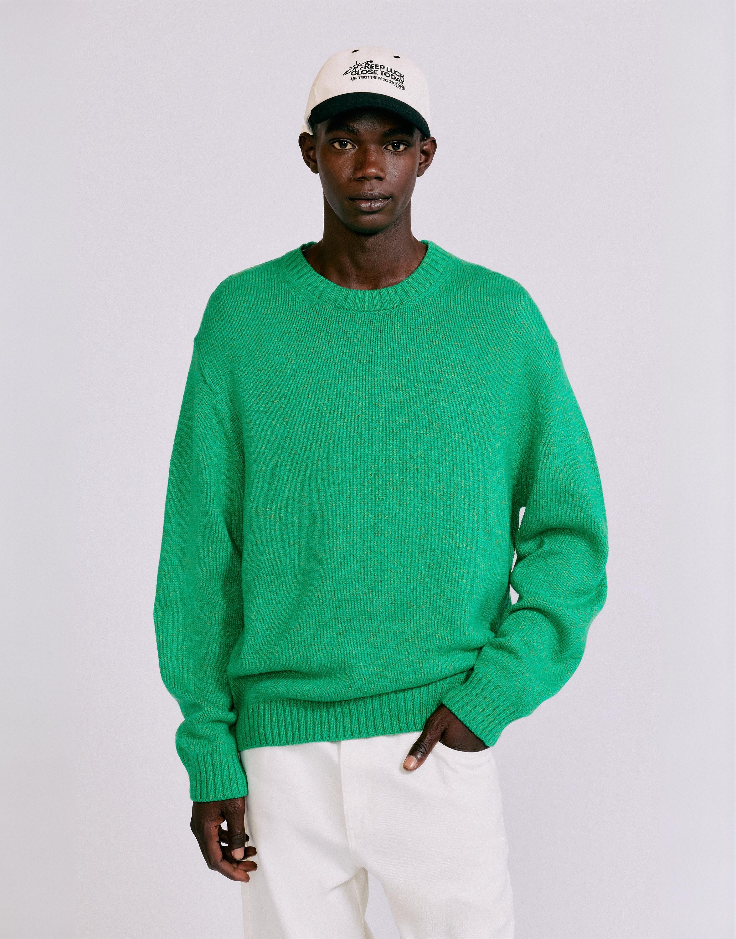Round neck jumper — Green