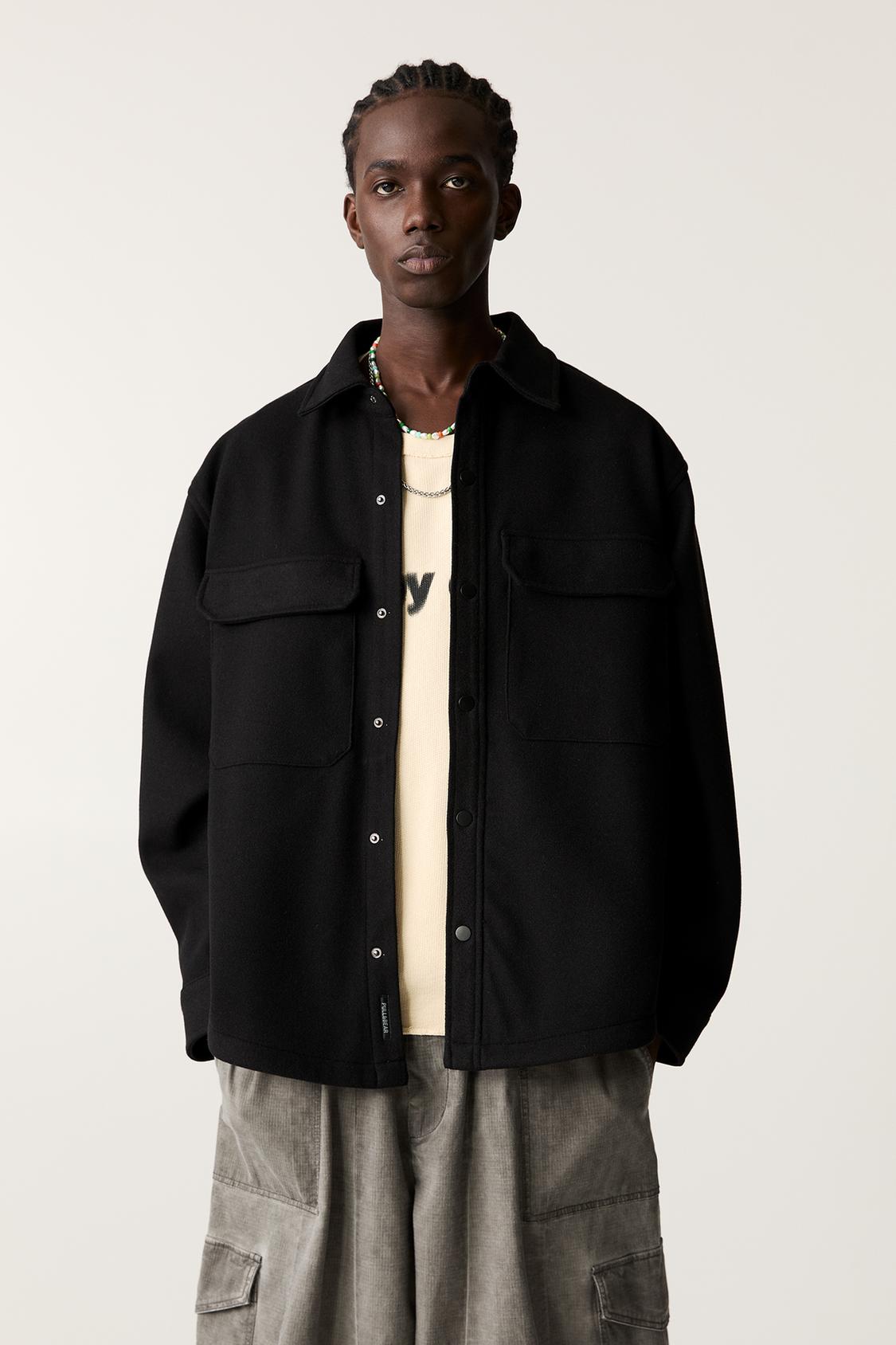 Pull&bear Karierte Pull And Bear Hemdjacke Herren Herbstliches