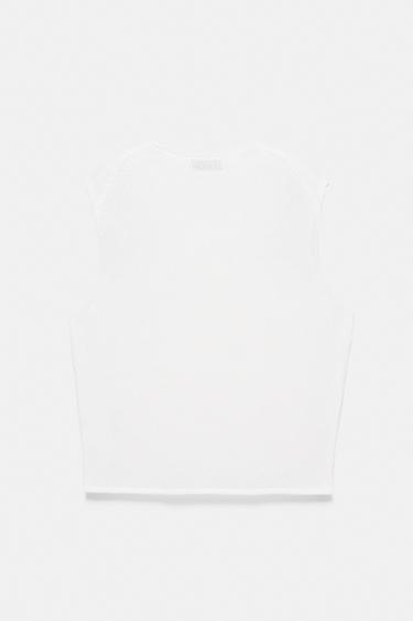 V-neck knit vest — Ecru 6