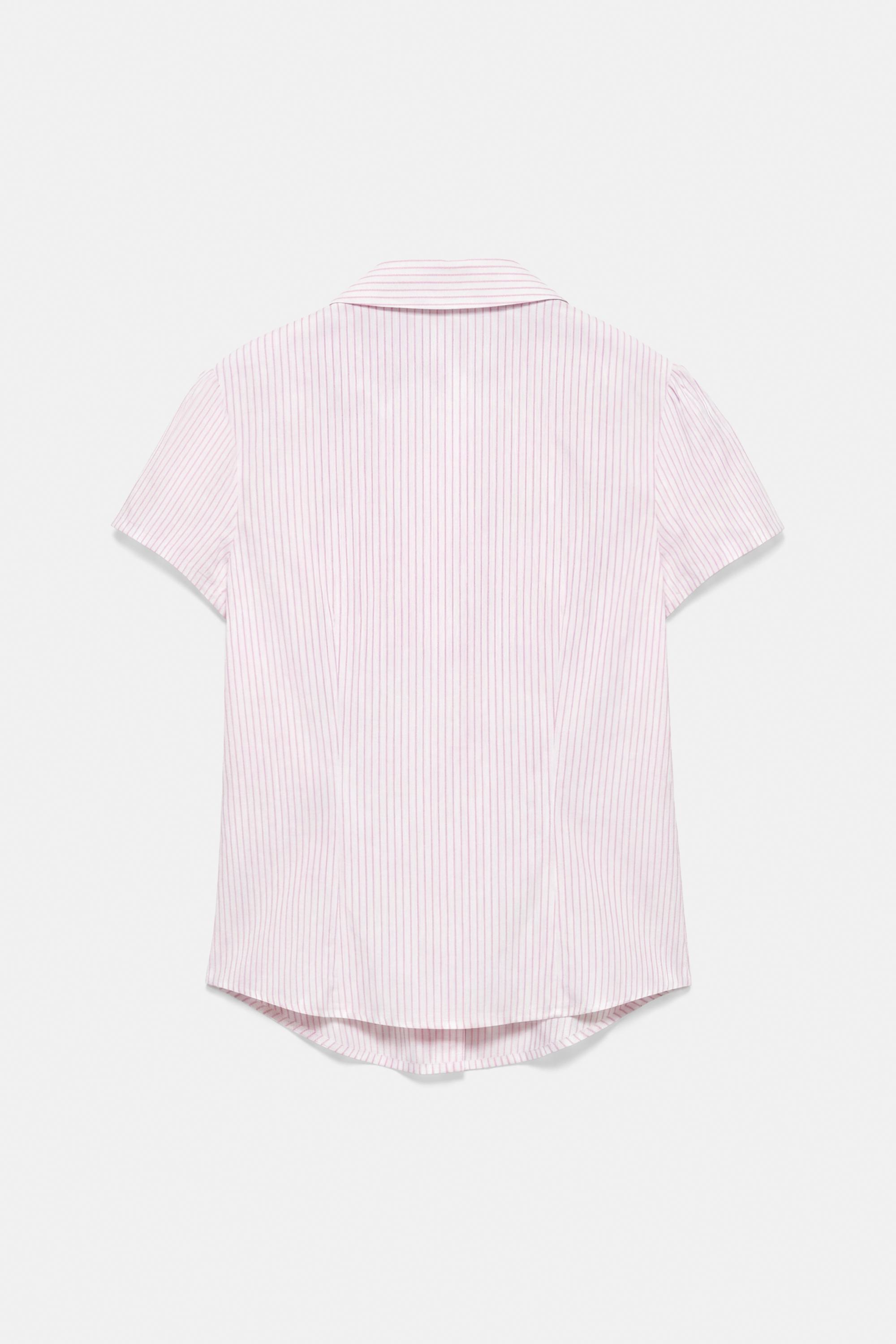 Slim fit short sleeve shirt — Pink/White (alternate view)