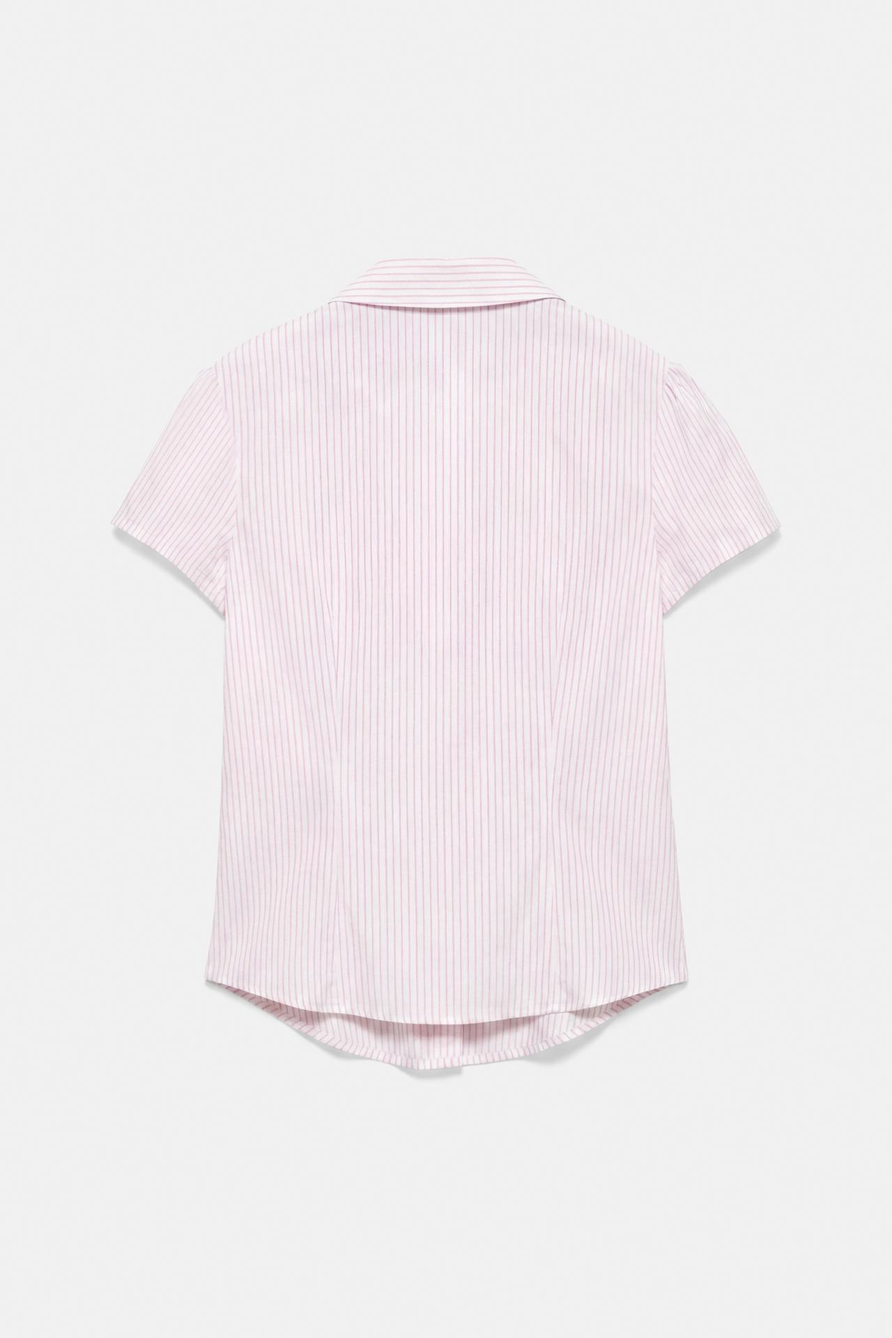 Slim fit short sleeve shirt — Pink/White