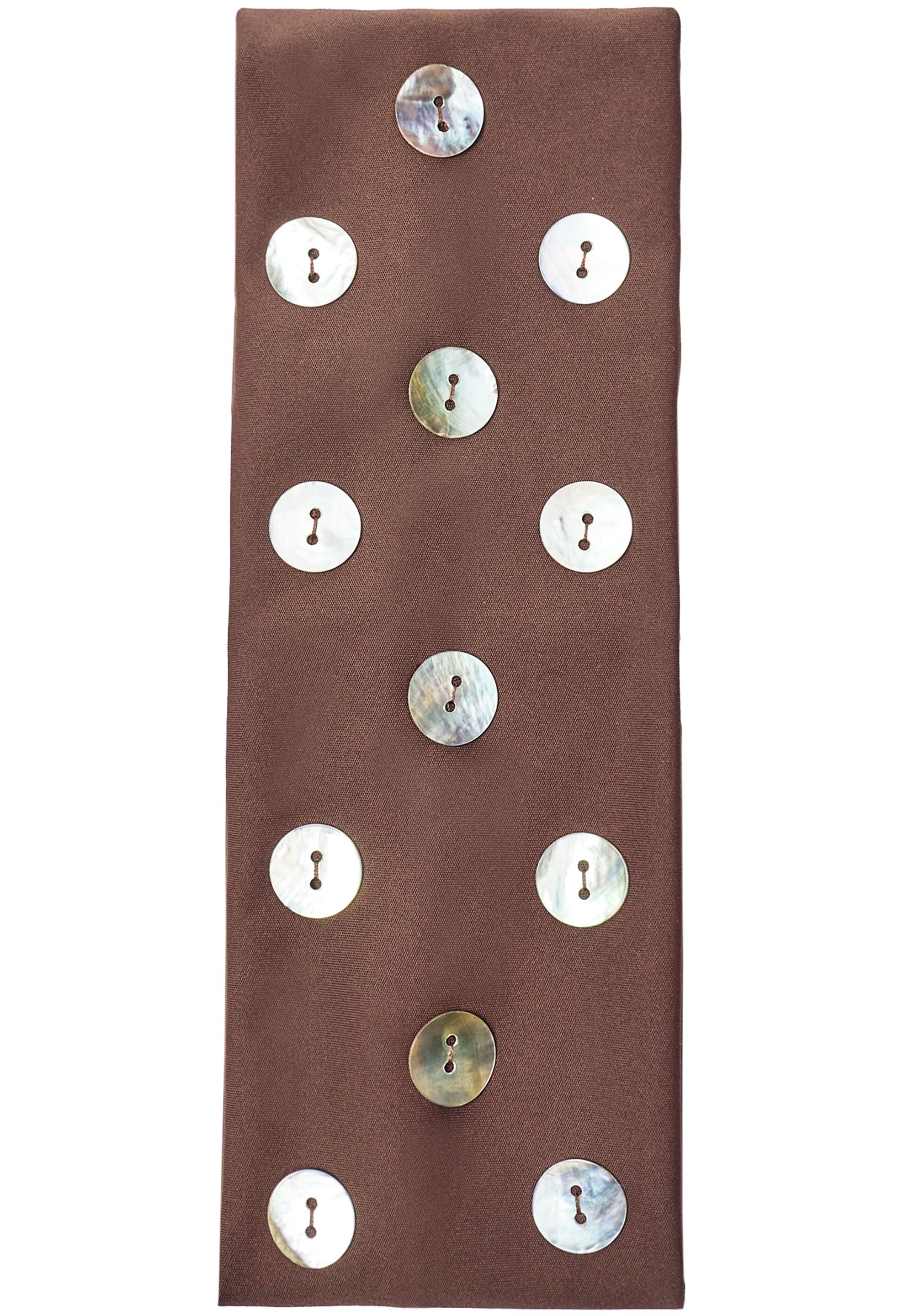 Elastic headband with buttons — Brown