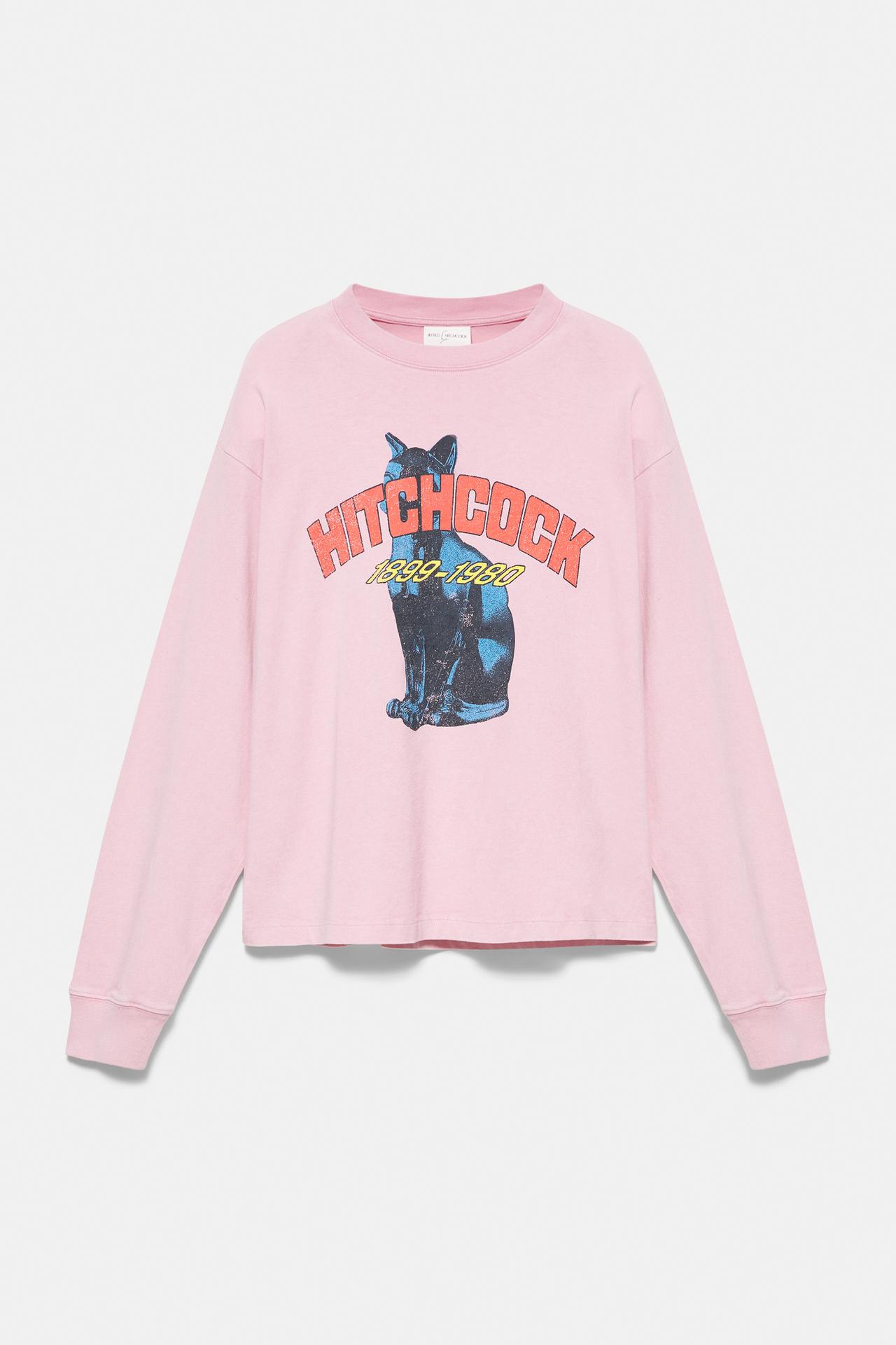 Hitchcock long sleeve T-shirt — Faded pink