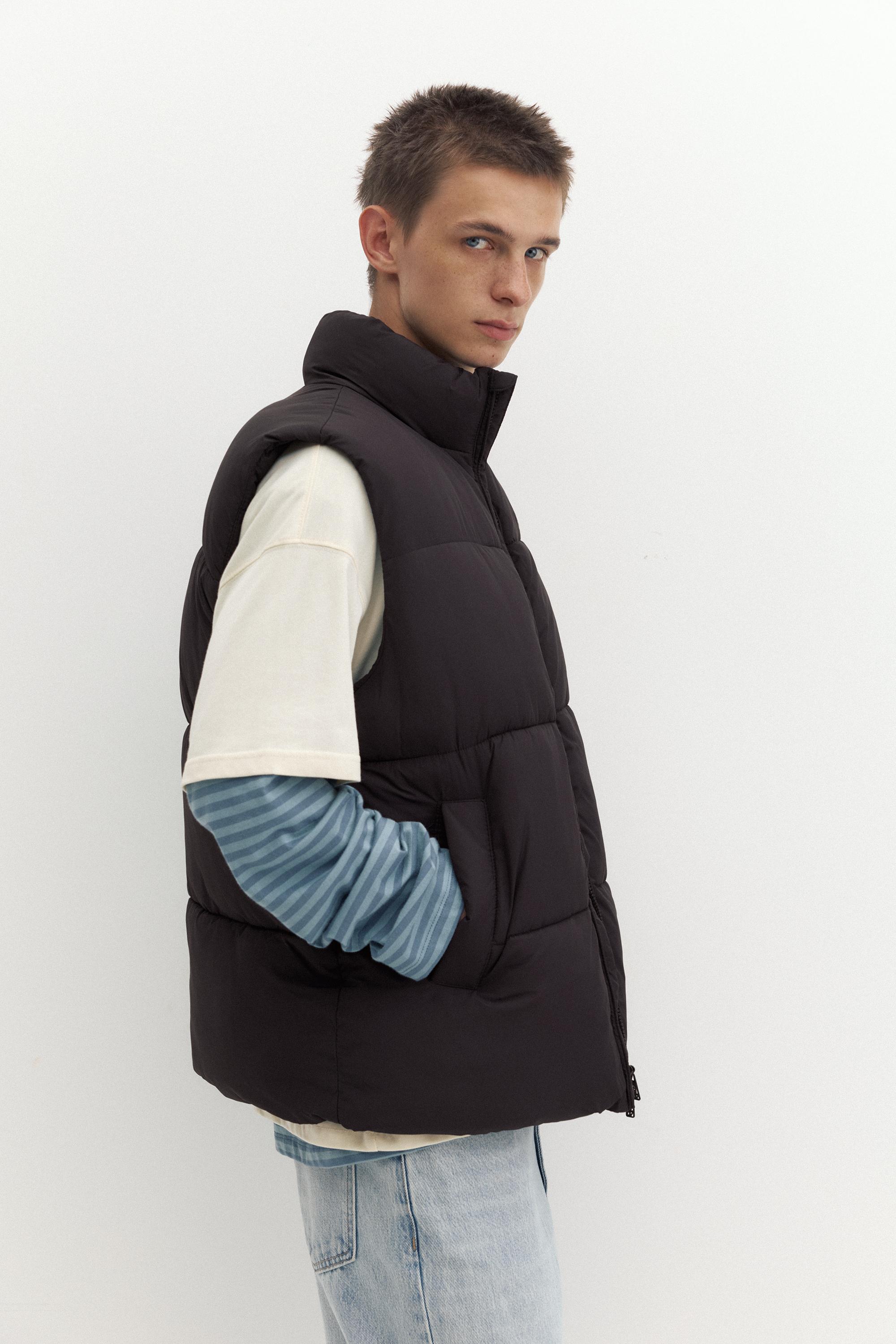 STWD quilted gilet — Black
