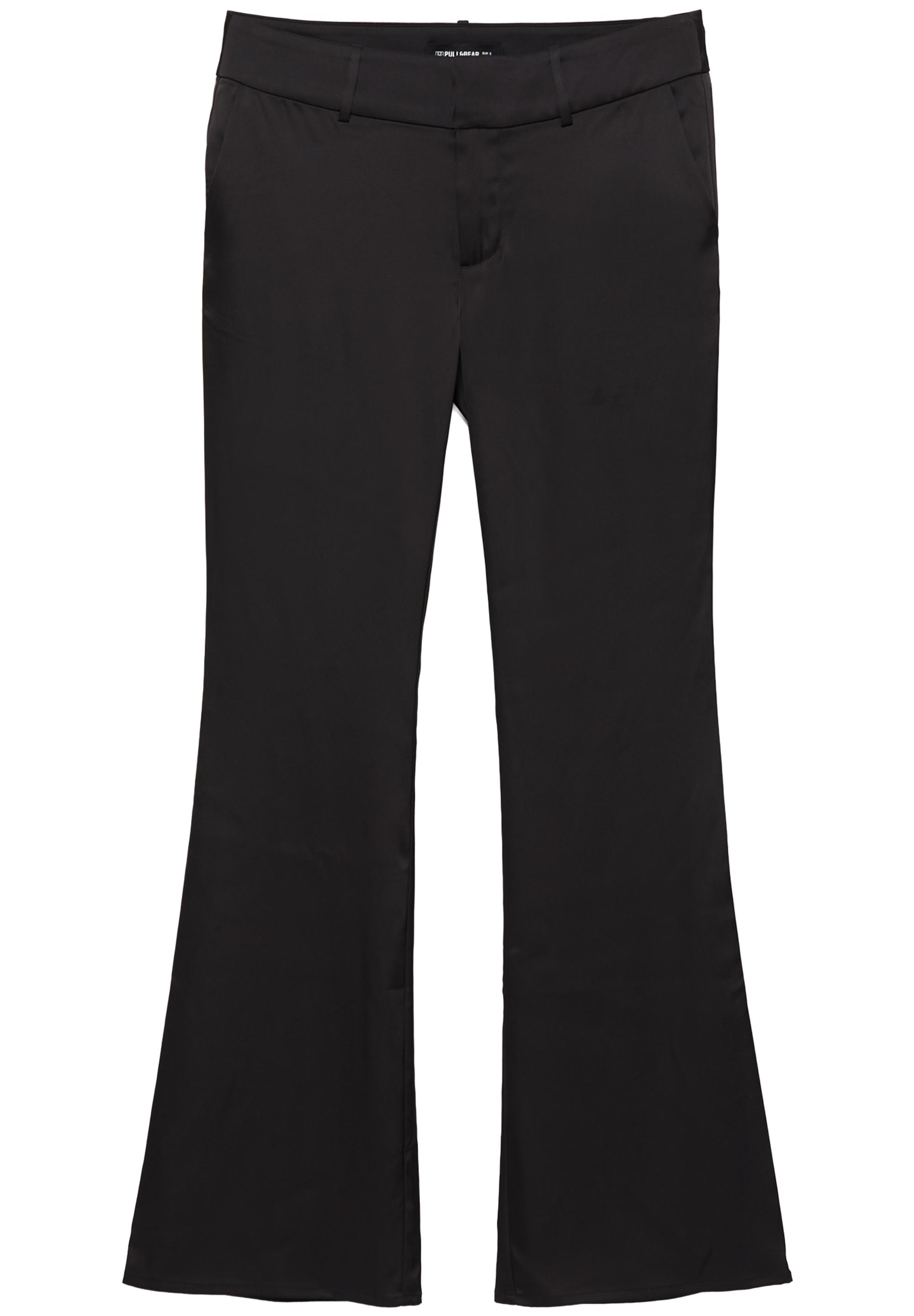 Satin flared trousers — Black