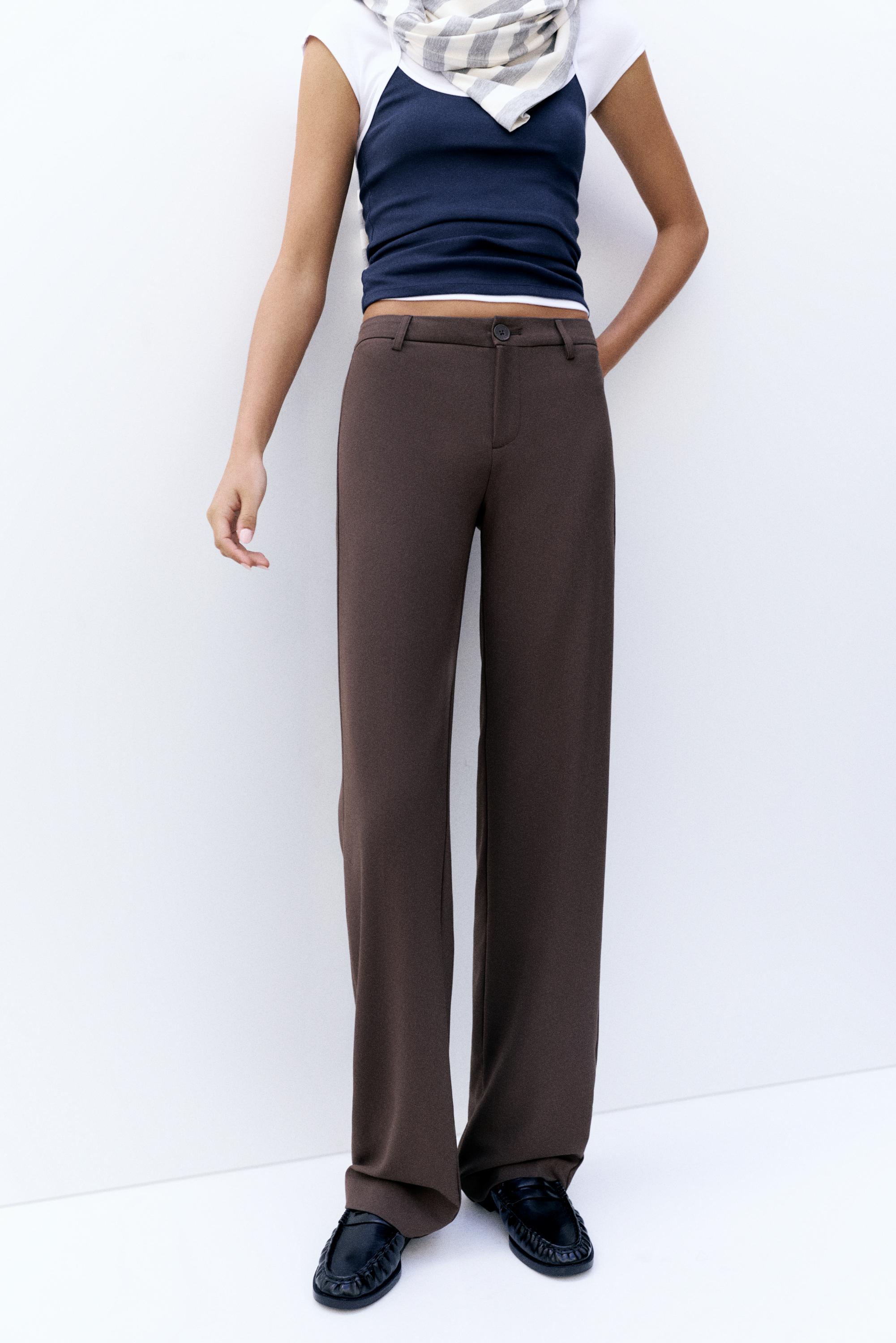 Straight-leg smart trousers — Brown