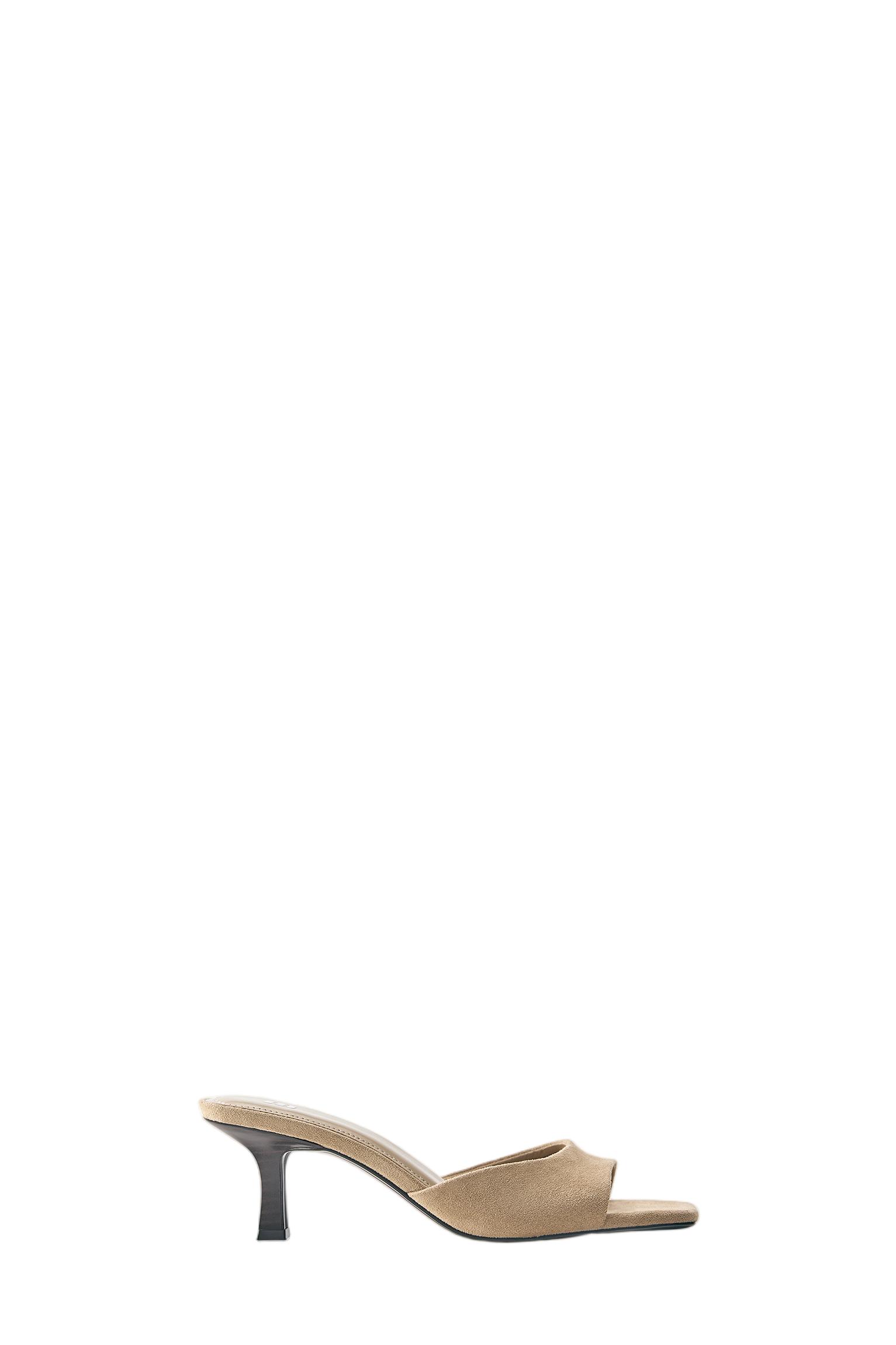 Heeled mule sandals — Sand