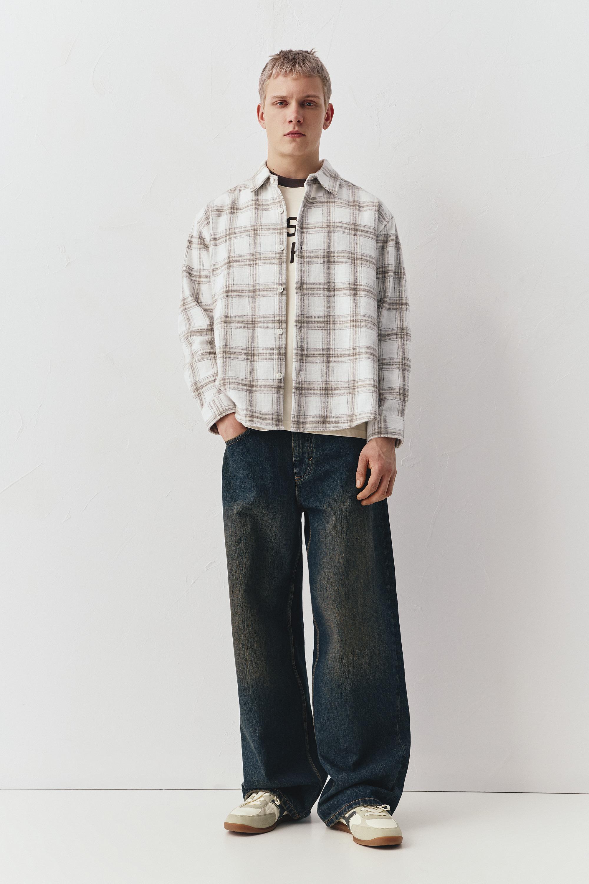 Kareli uzun kollu gömlek - Görsel 6