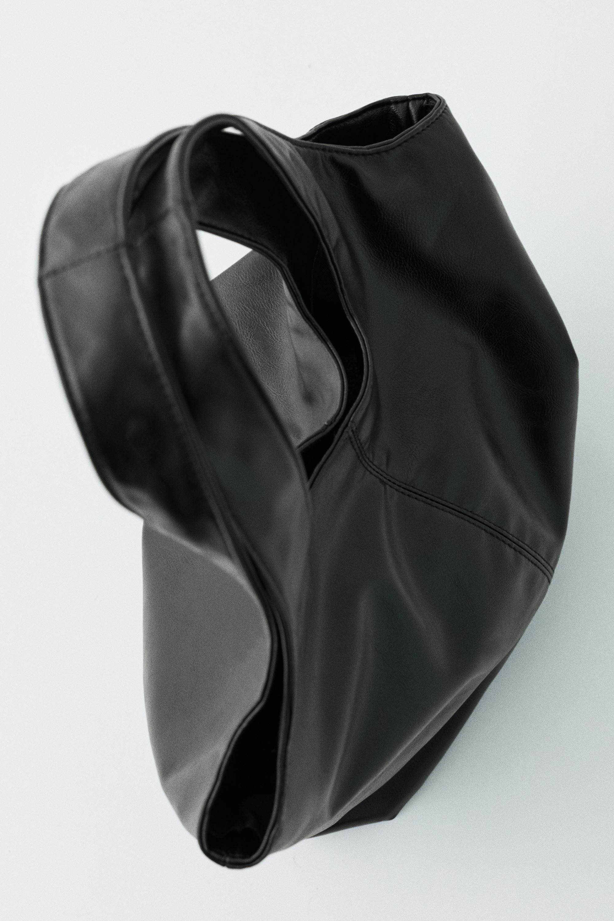 Faux leather shopper bag — Black