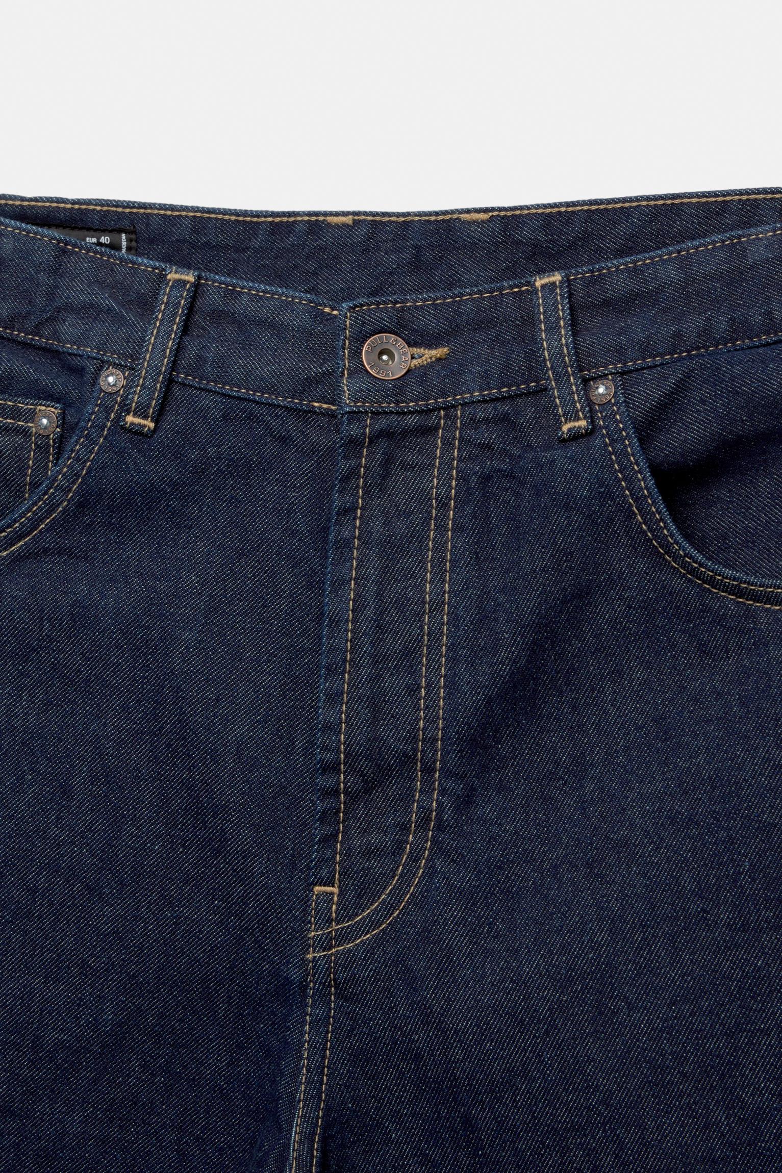 Baggy denim Bermuda shorts — Navy