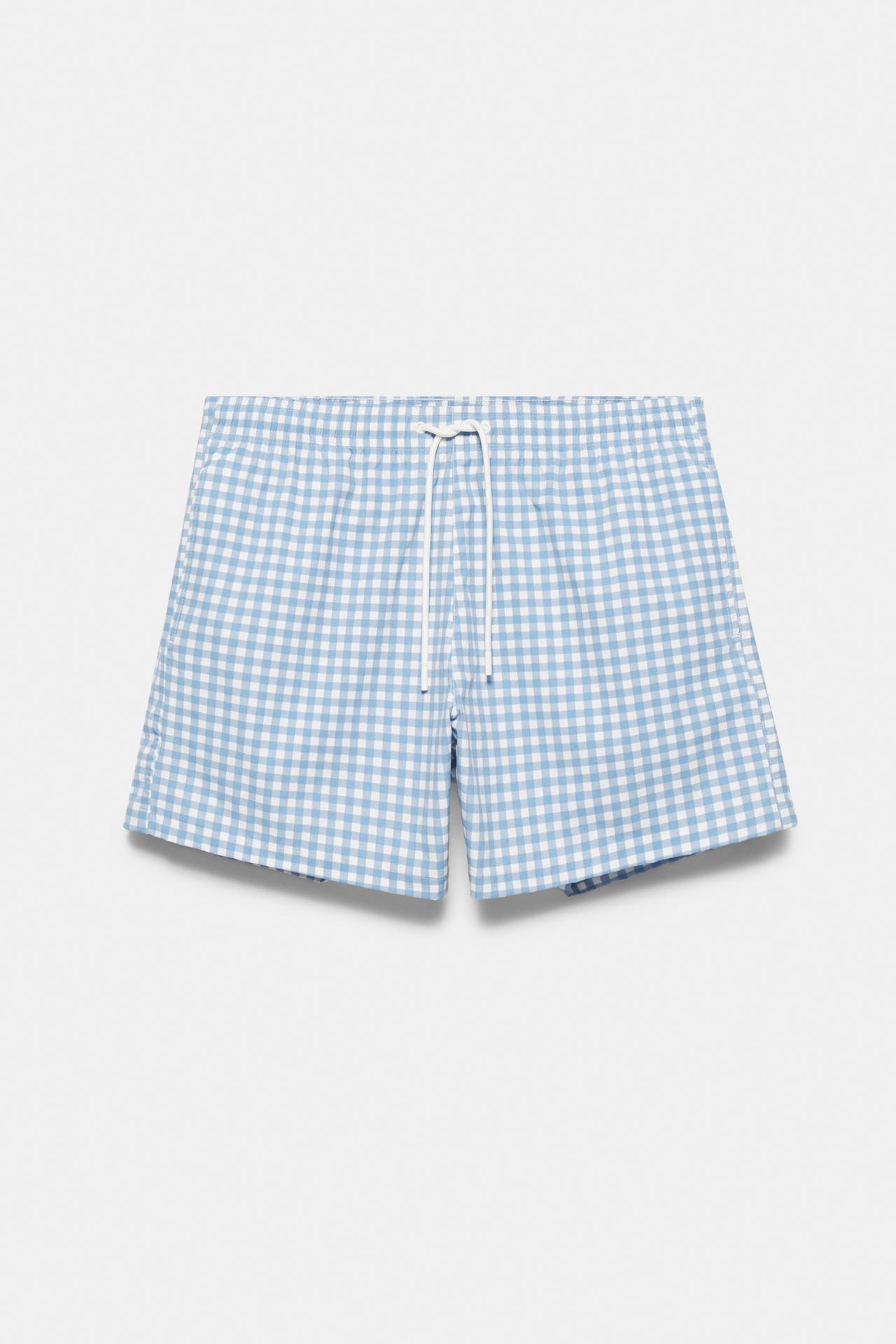 Gingham check swimsuit — Blue