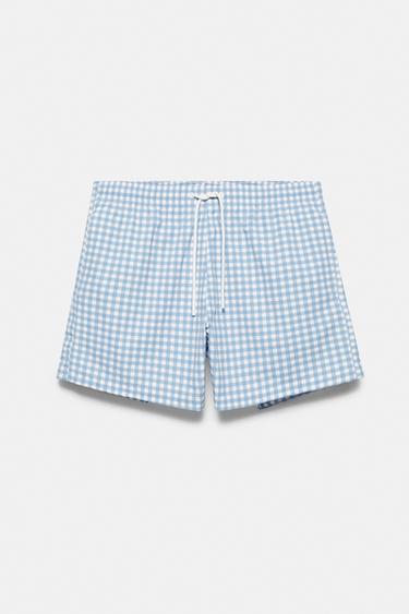Gingham check swimsuit — Blue 3