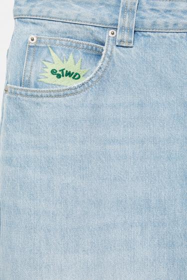 Barrel jeans with embroidered detail — Pale indigo 9