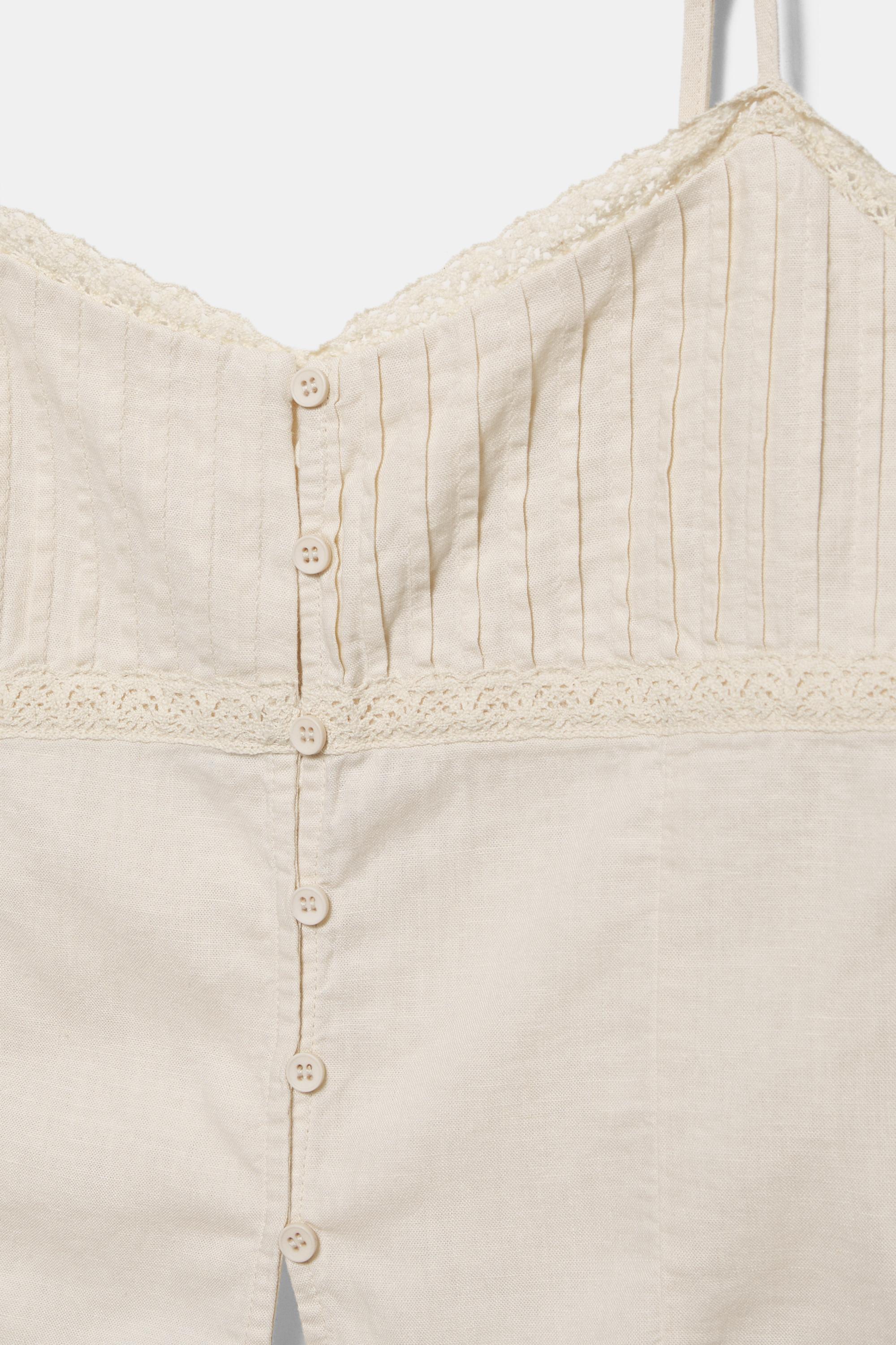 Linen blend camisole top — Sand