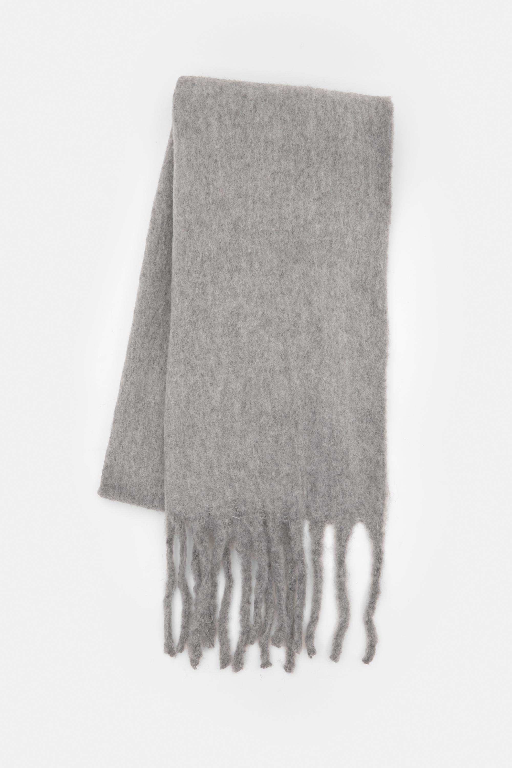 Maxi mohair-effect scarf — Pale grey