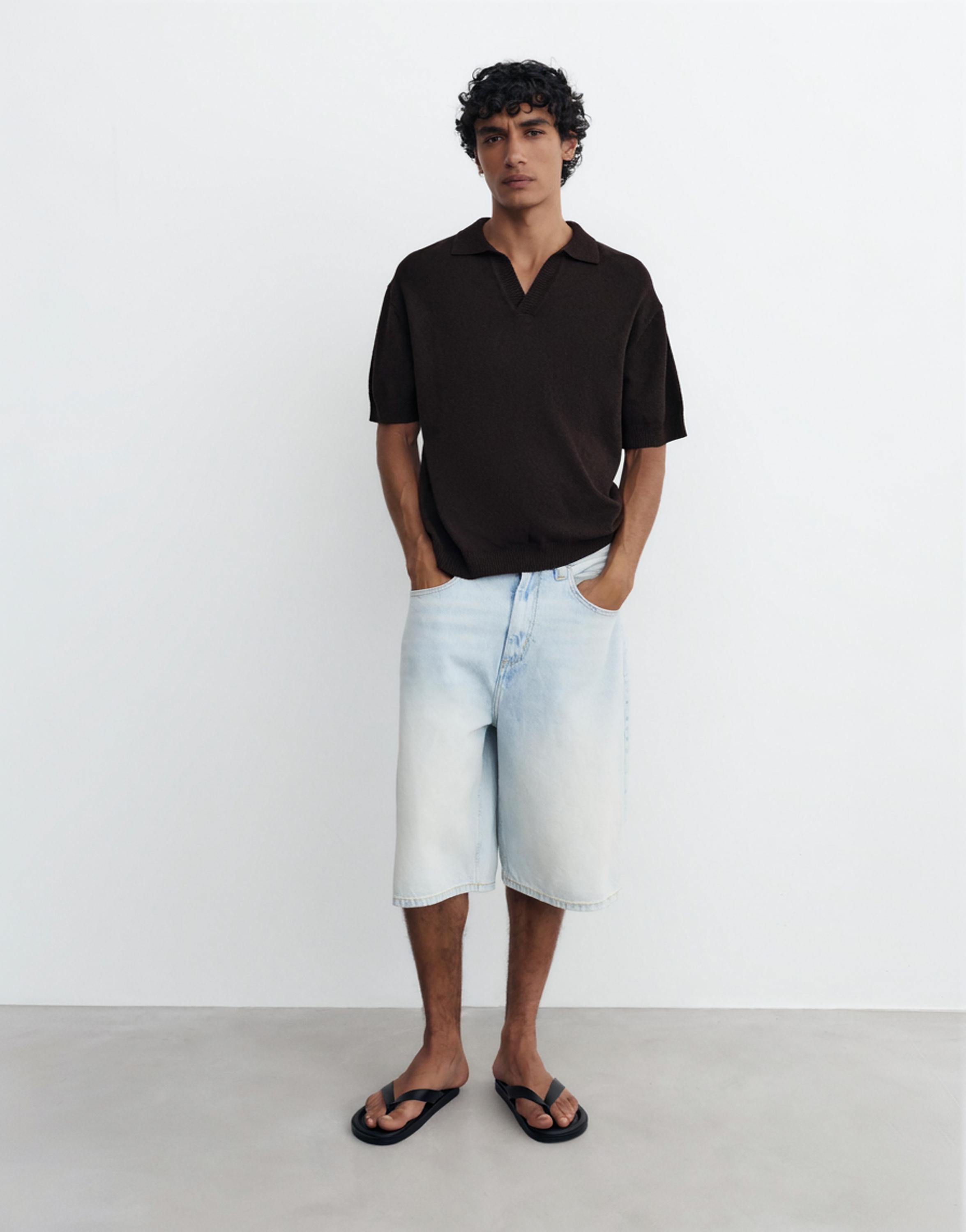 Havlu dokulu polo t-shirt - Görsel 8