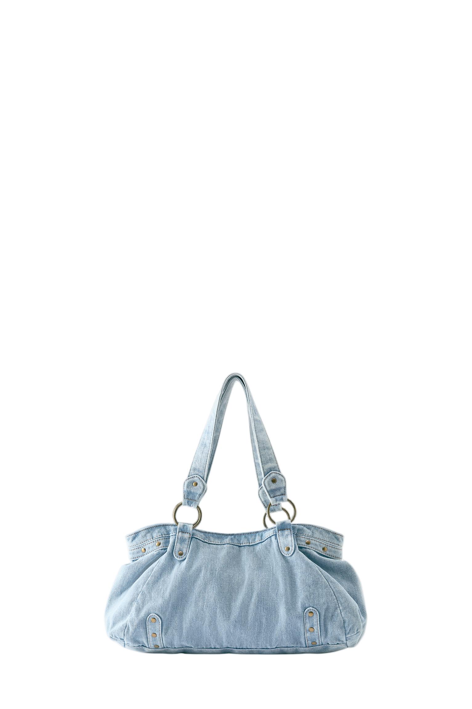 Denim tote bag with ring details — Jeans