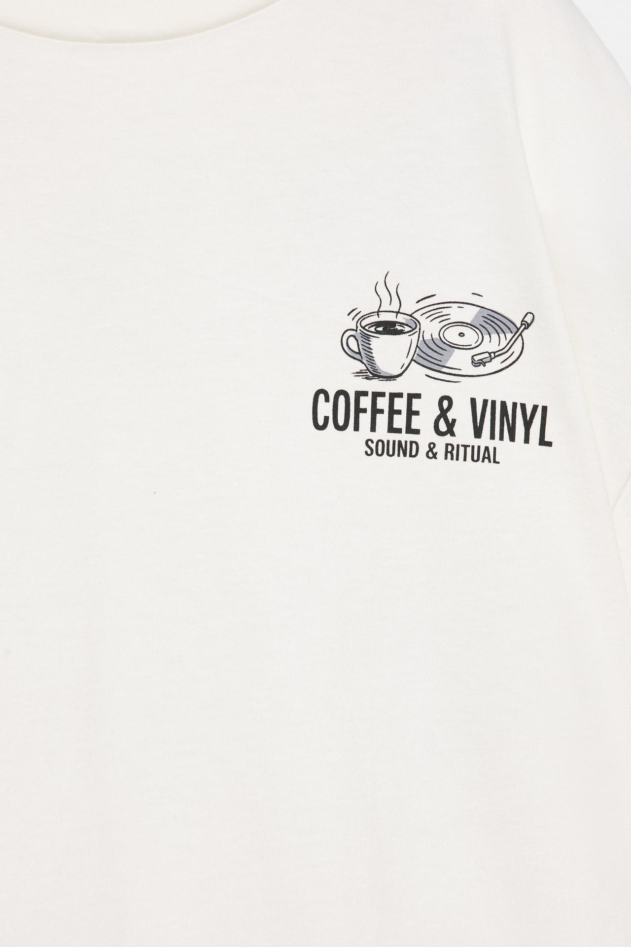 Coffee & Vinyl graphic oversize T-shirt — Ice