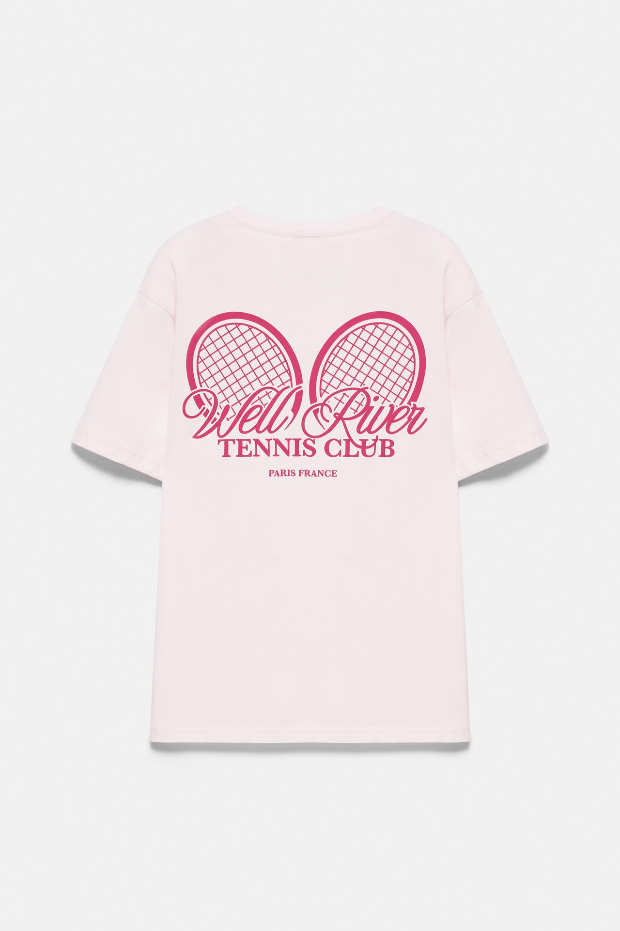 Tennis Club graphic T-shirt — Pink