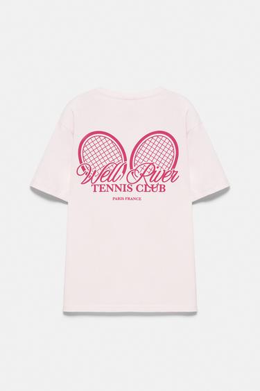 Tennis Club graphic T-shirt — Pink 8