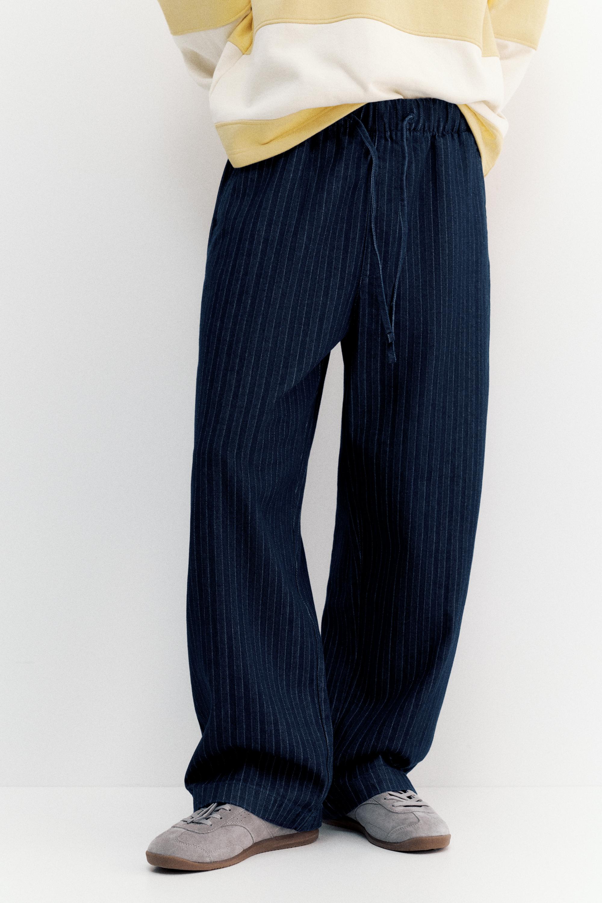 Çizgili jean jogger pantolon - Görsel 21