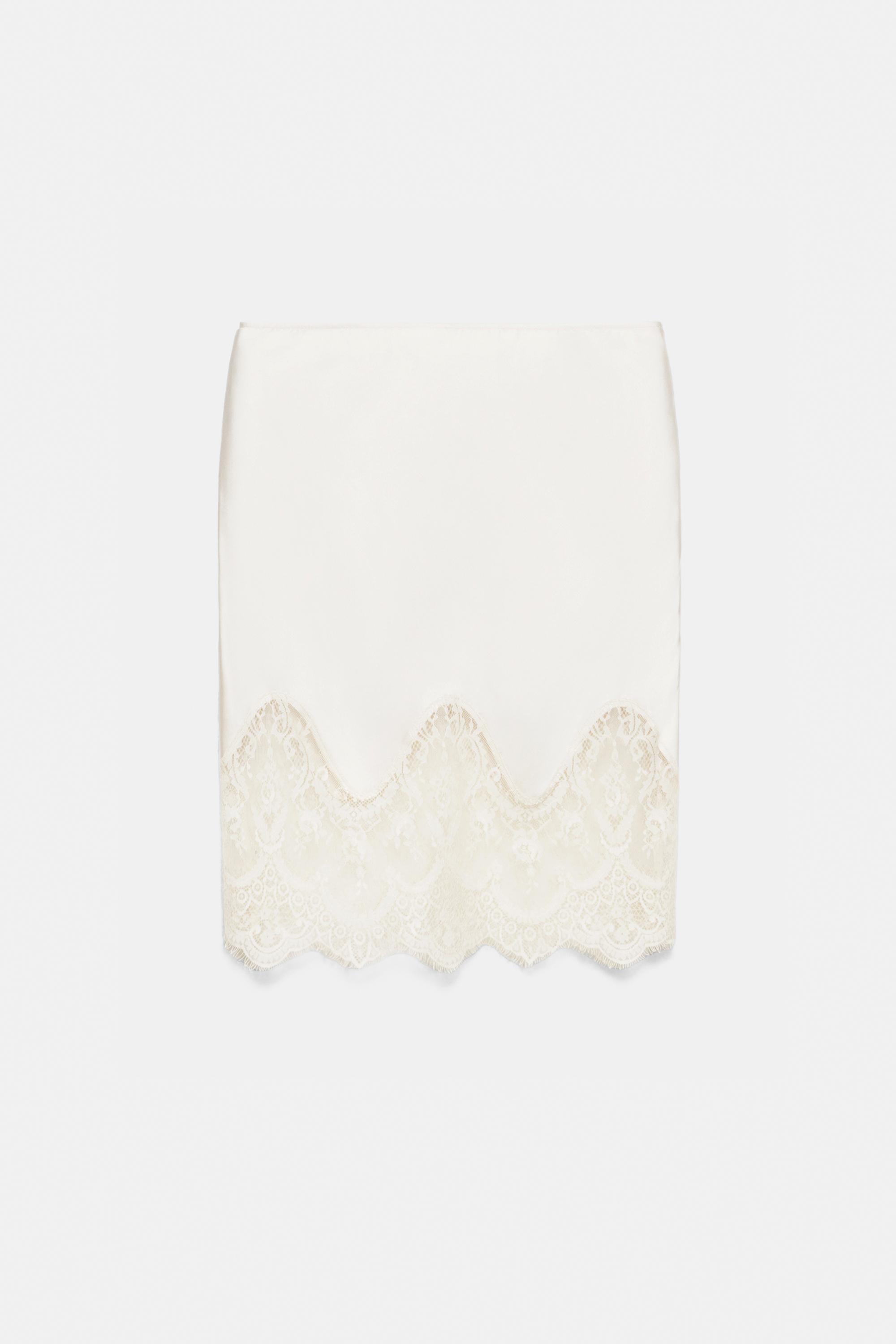 Dantel detaylı midi etek - Görsel 6