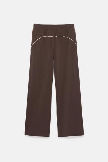 Flowy joggers with piping — Brown 5