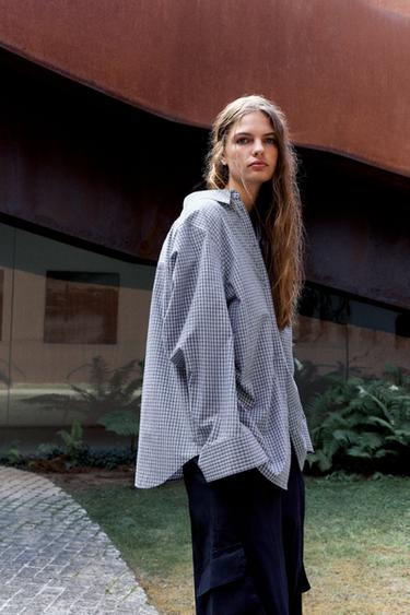 Oversize check shirt — Blue shades 5