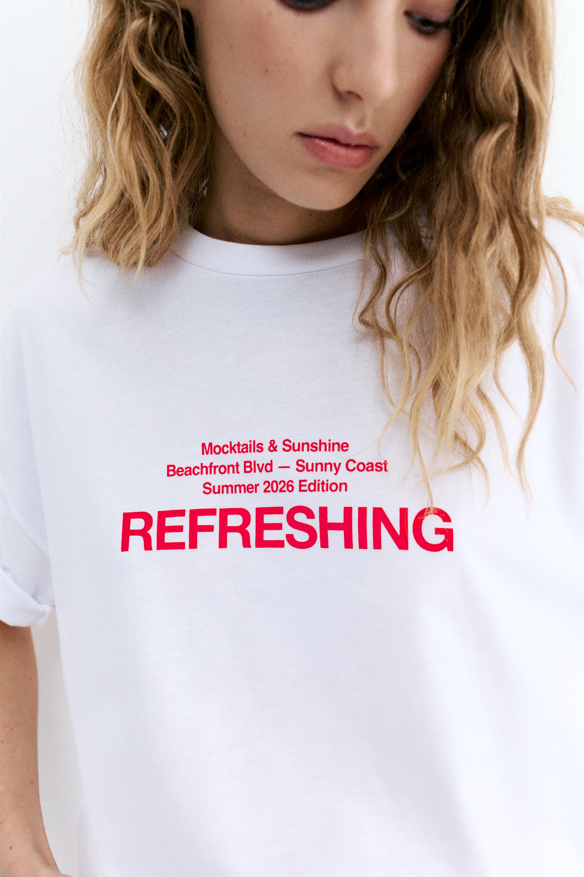 Beach bar graphic T-shirt — White