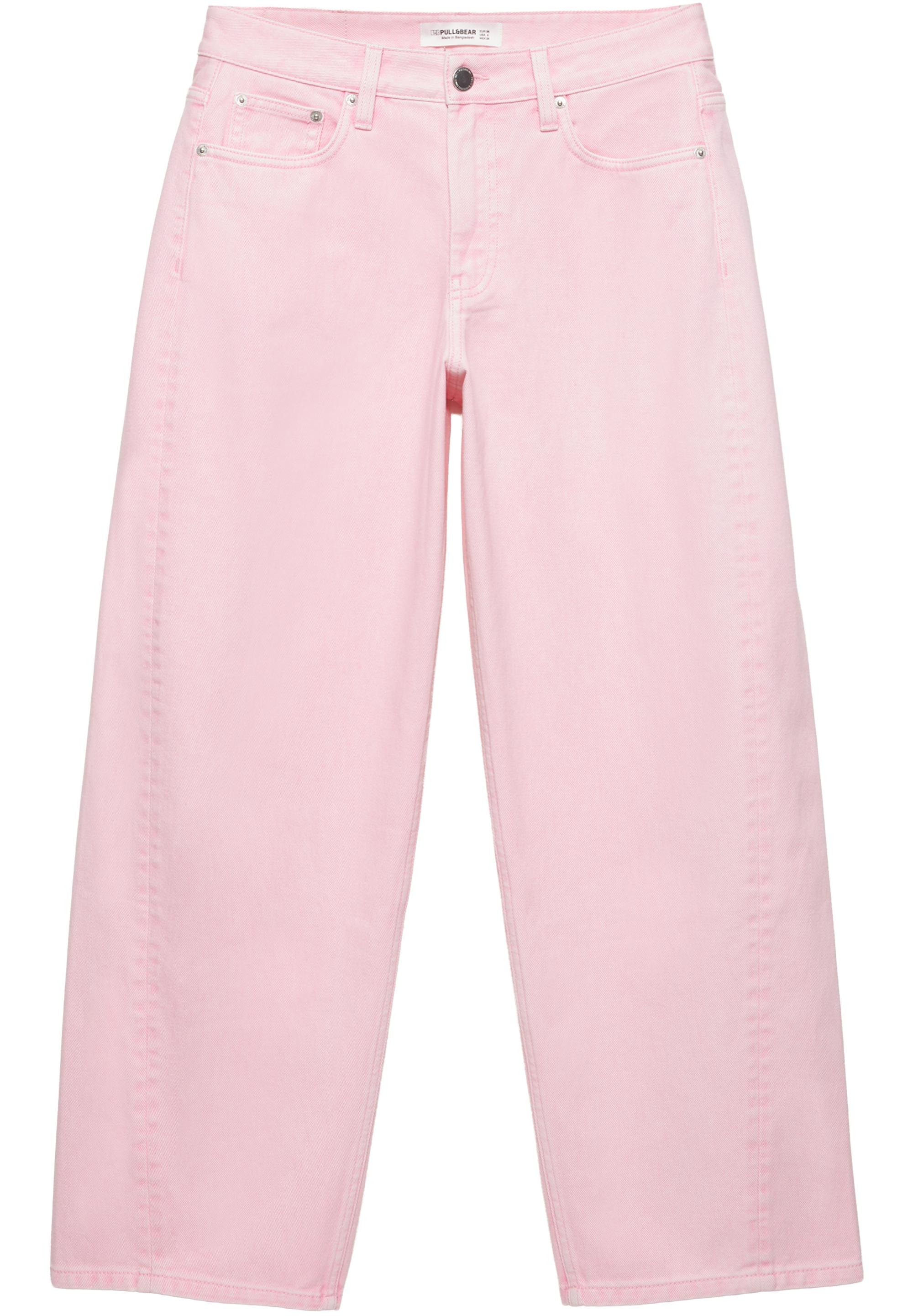 Pink low-rise barrel jeans — Pink
