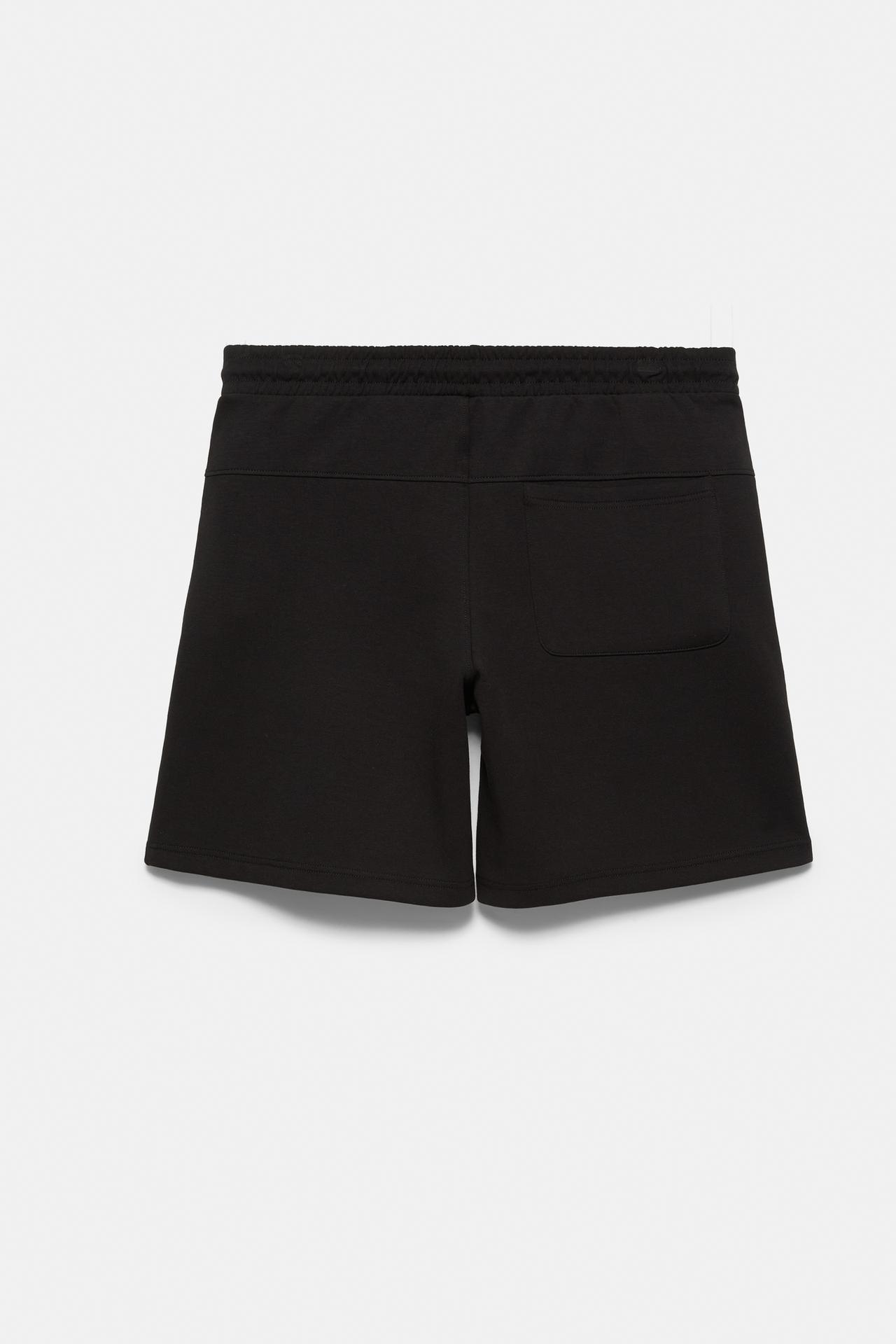 Regular fit jogger Bermuda shorts — Black