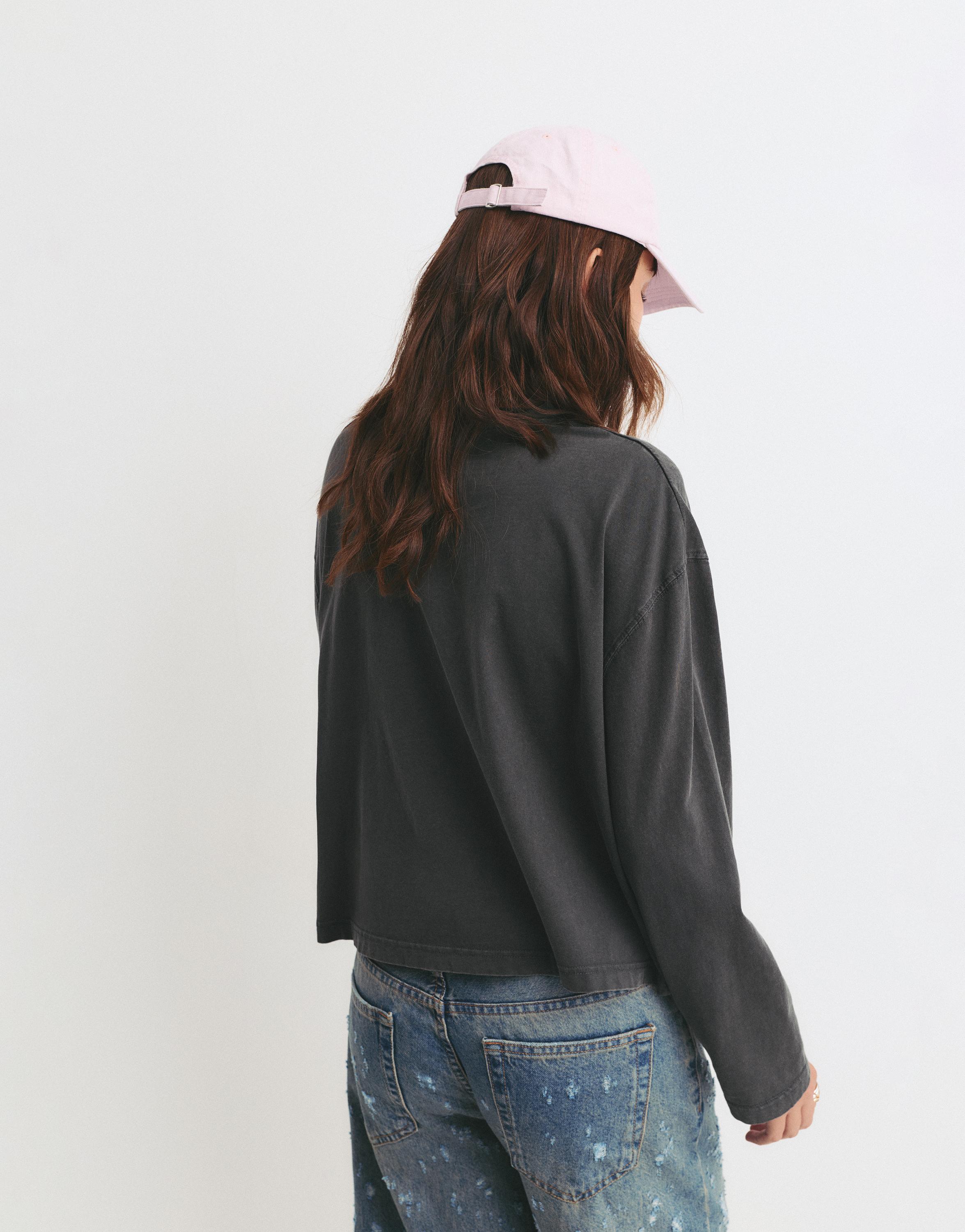 Uzun kollu boxy t-shirt - Görsel 15