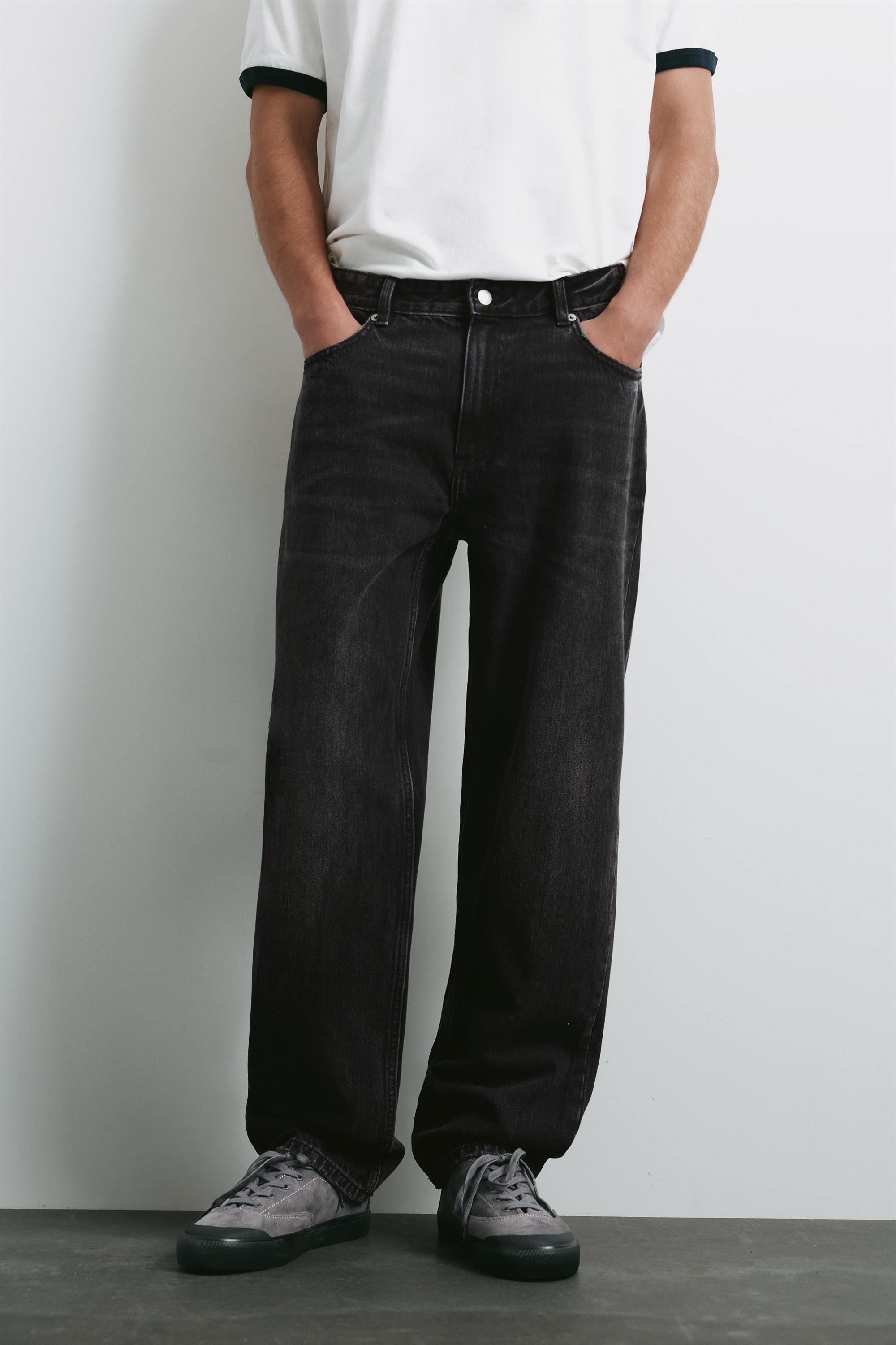 Straight-leg jeans — Faded black
