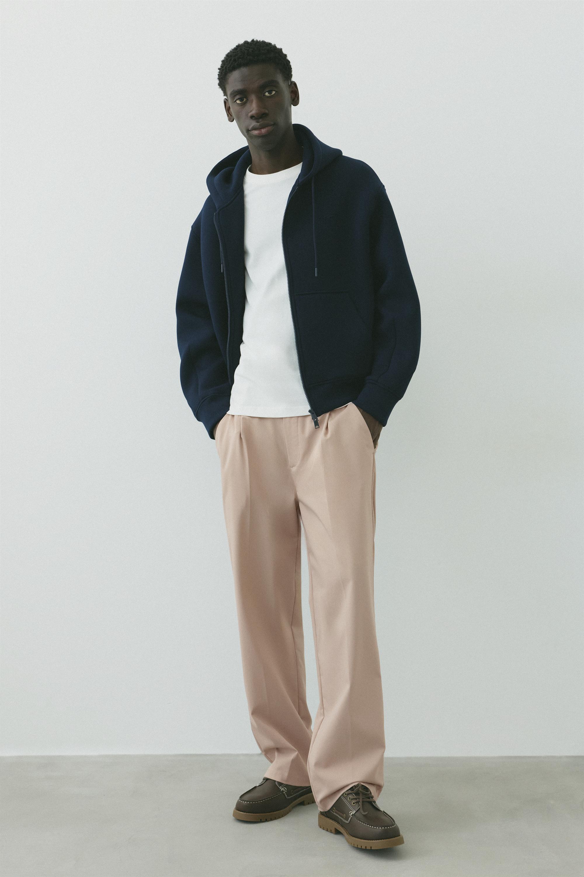Wide-leg tailored trousers — Ecru