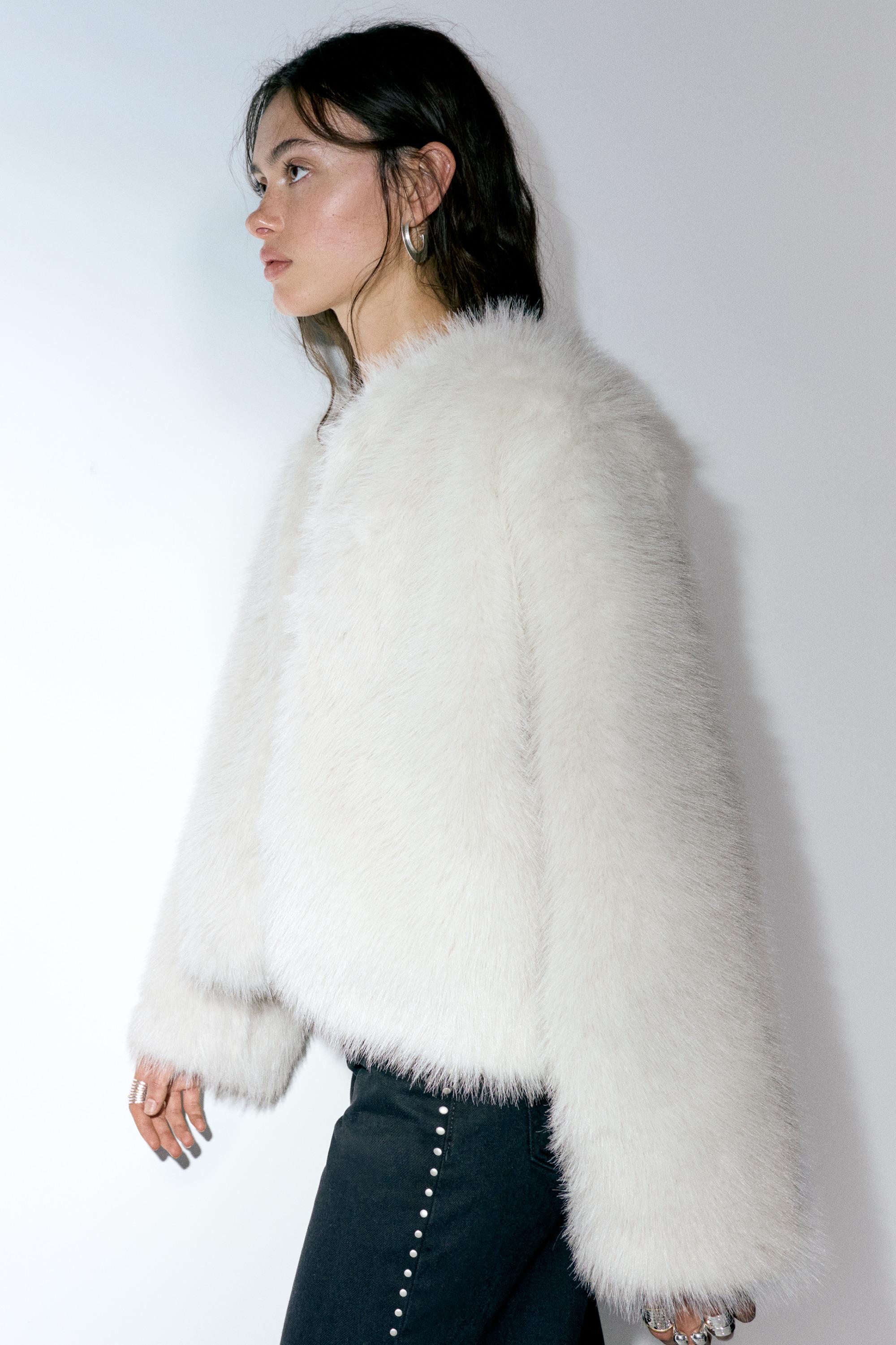 Suni kürk ceket - Görsel 15