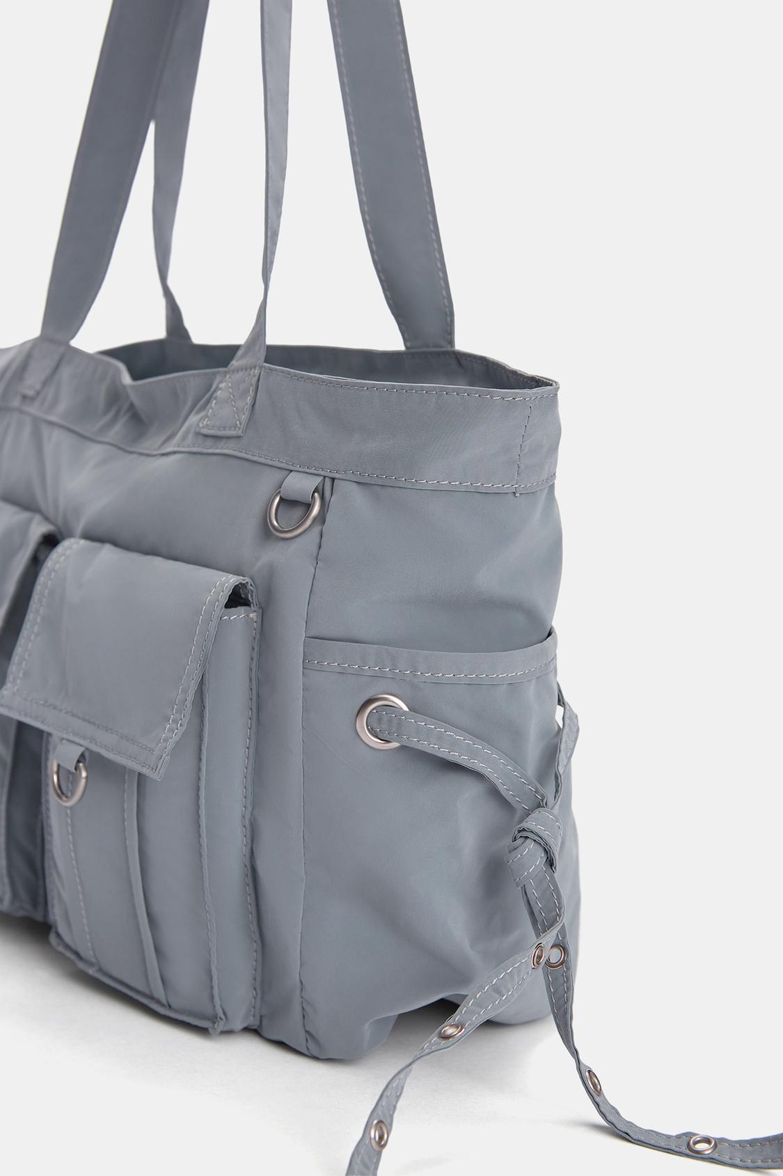 Nylon shopper bag with pockets - pull&bear