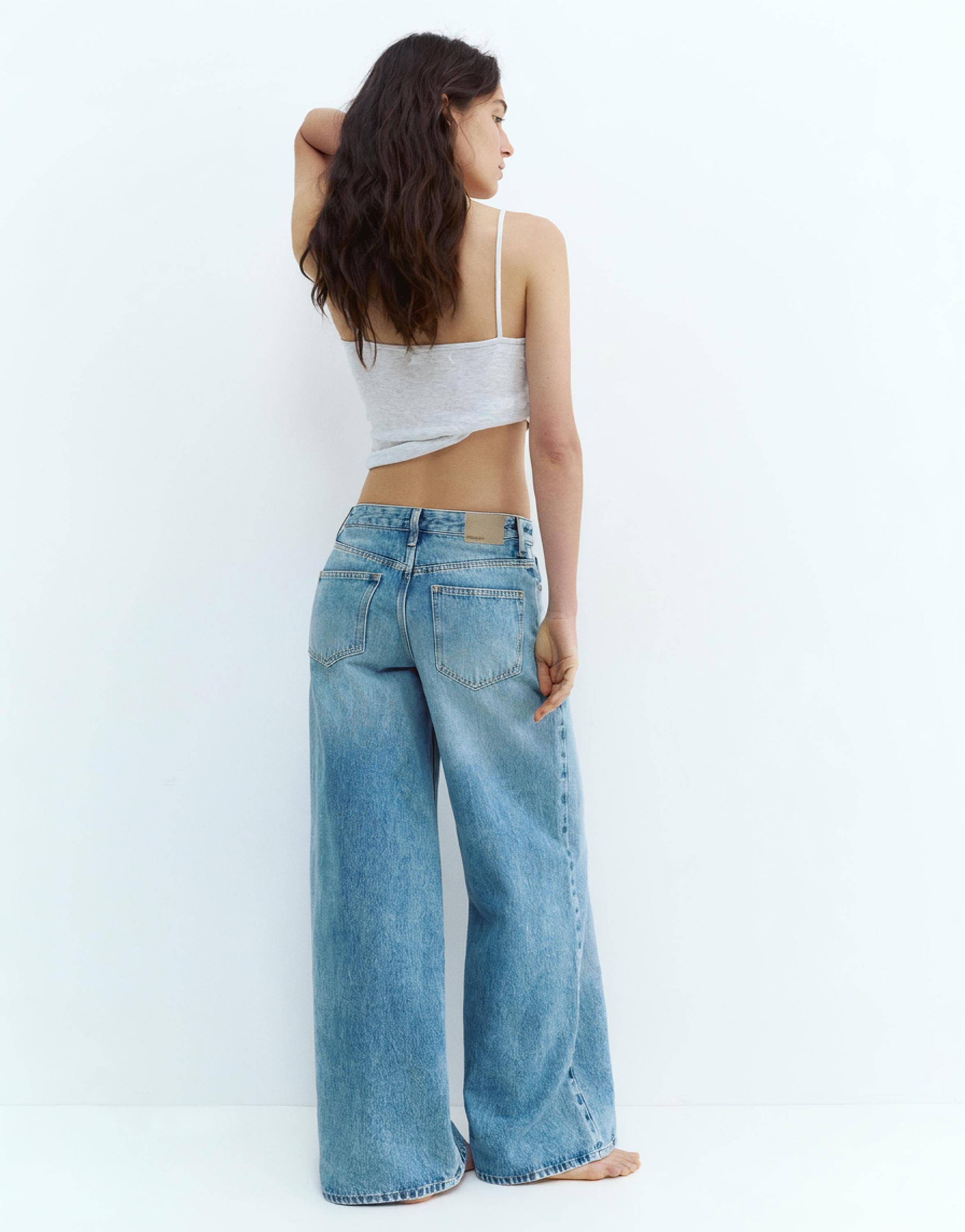 Düşük bel geniş paça jean - Görsel 6