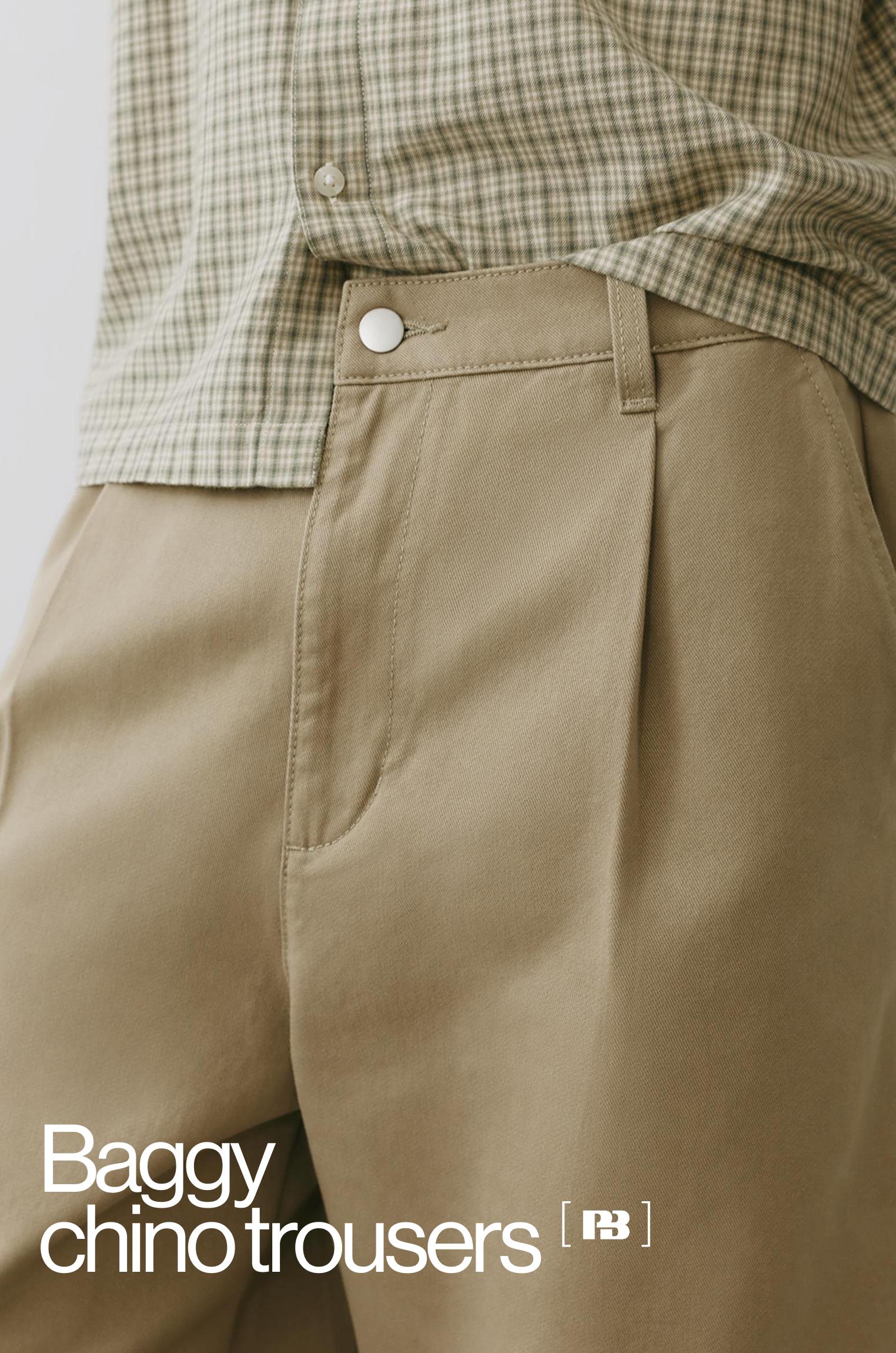 Baggy darted chinos — Beige