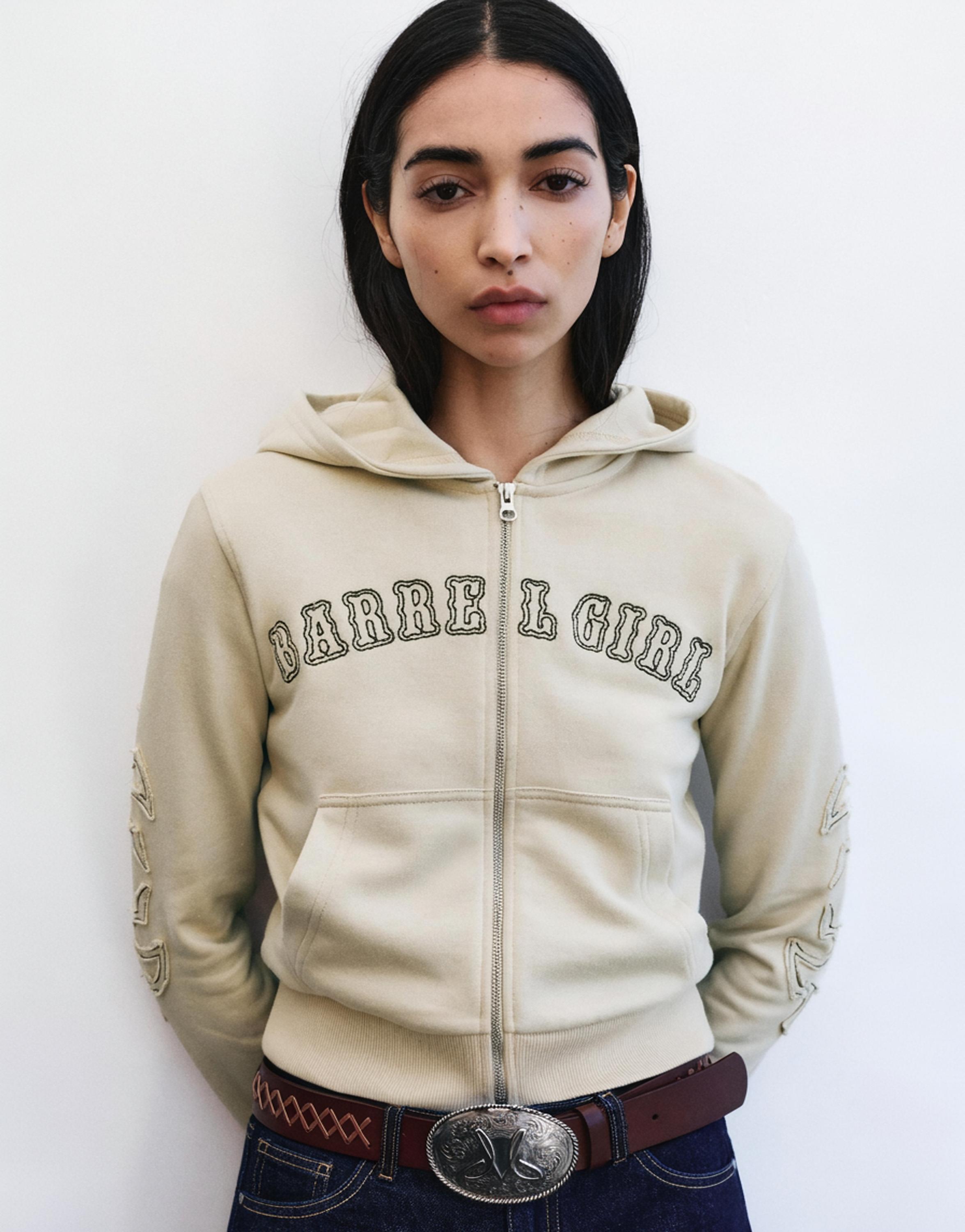 Montserrat Messeguer hoodie with zipper — Sand